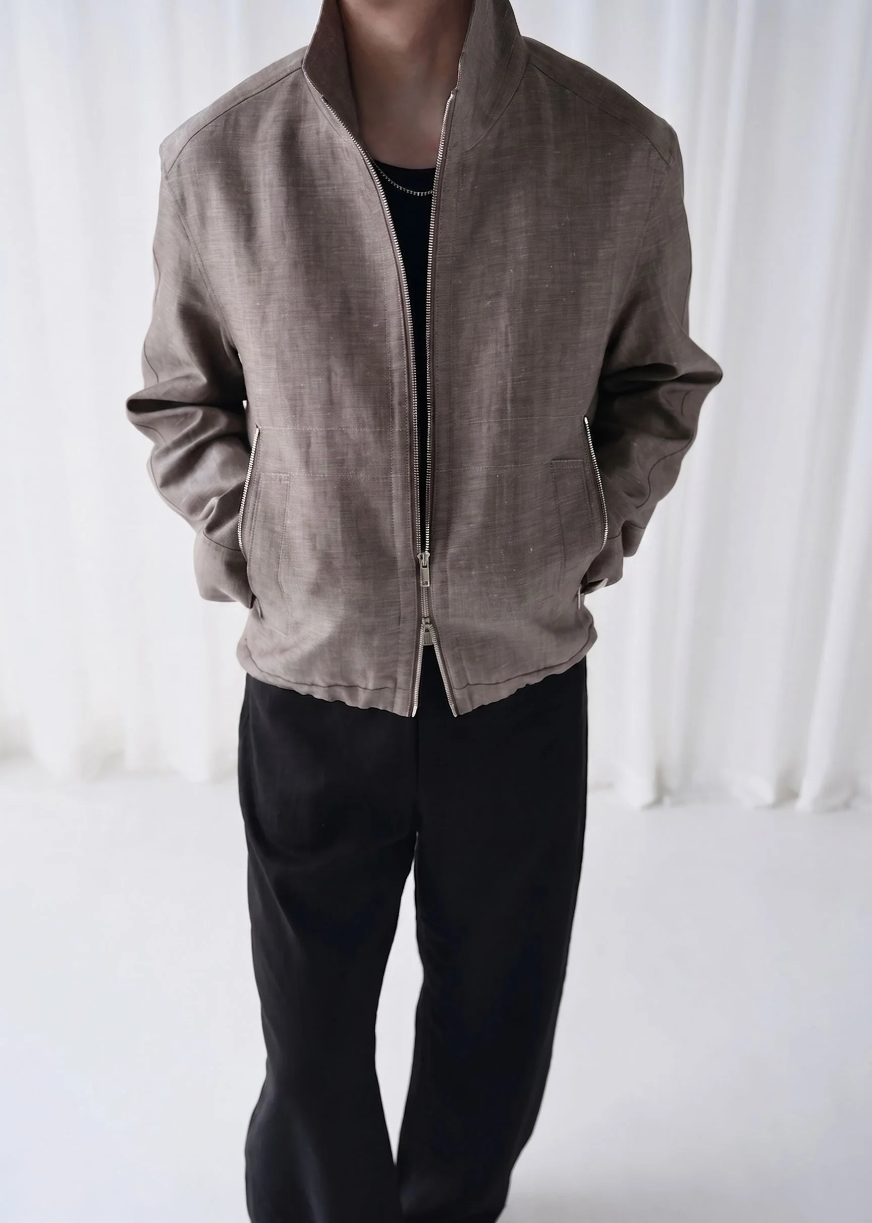 Stand Collar Zip Jacket