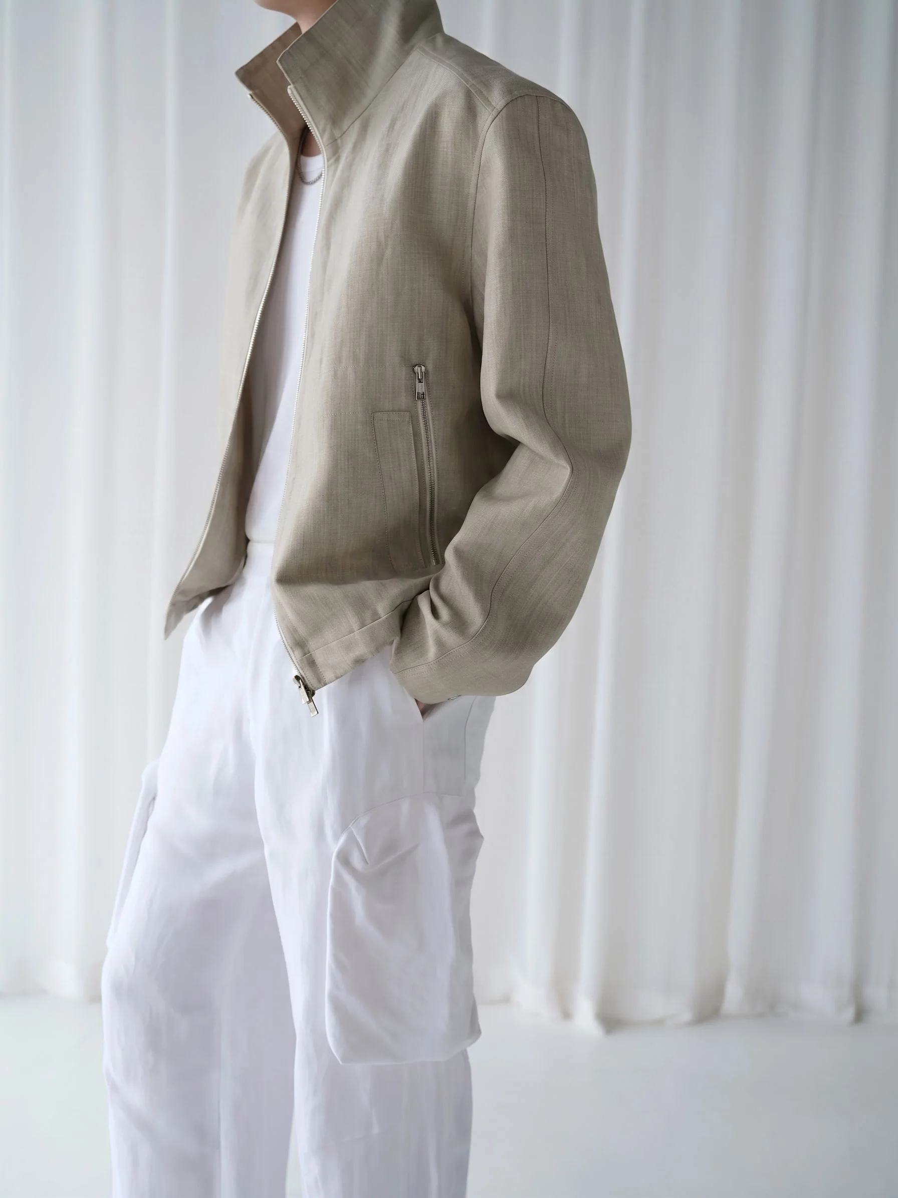 Stand Collar Zip Jacket - Image 2