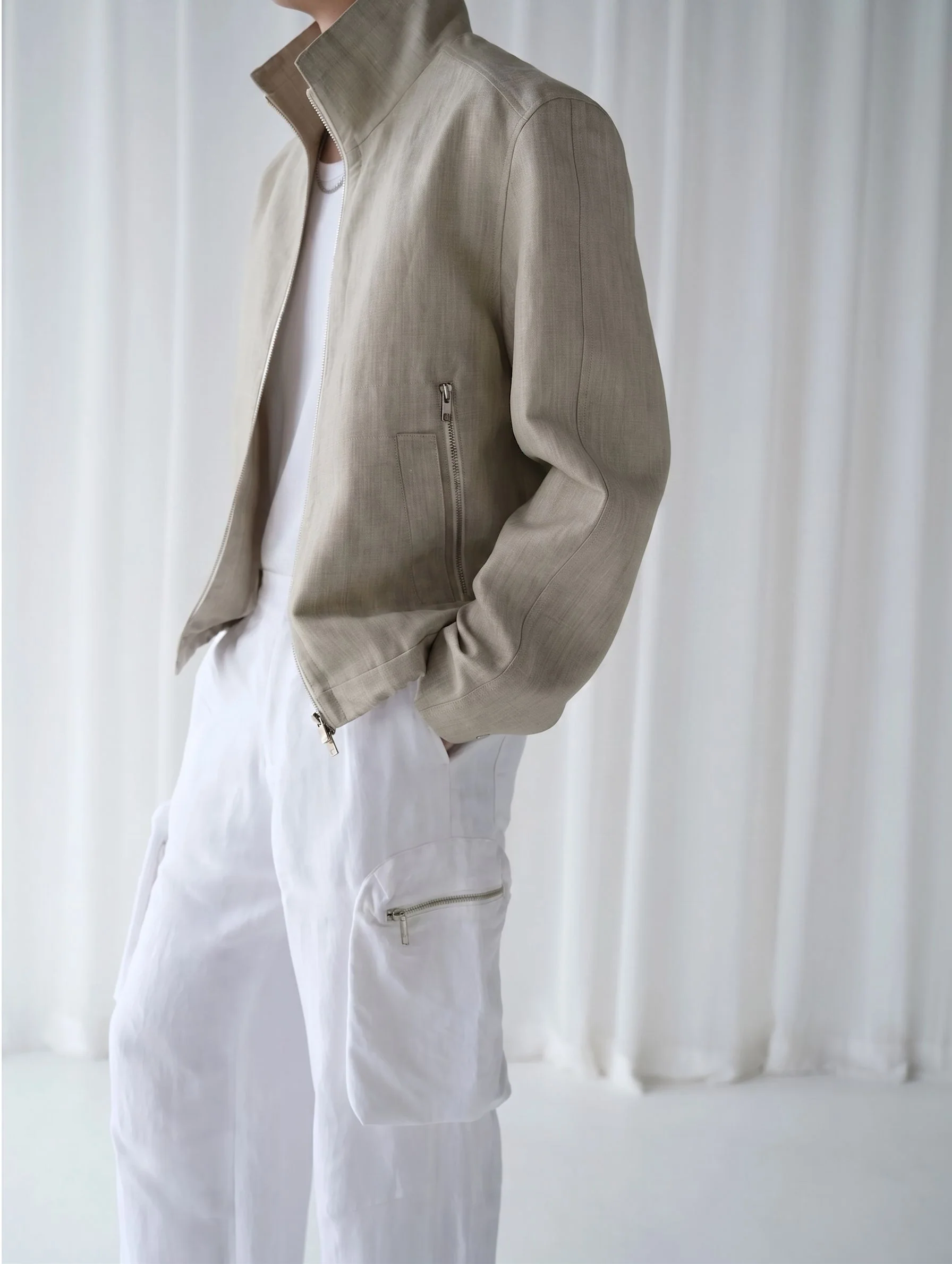 Stand Collar Zip Jacket - Image 5