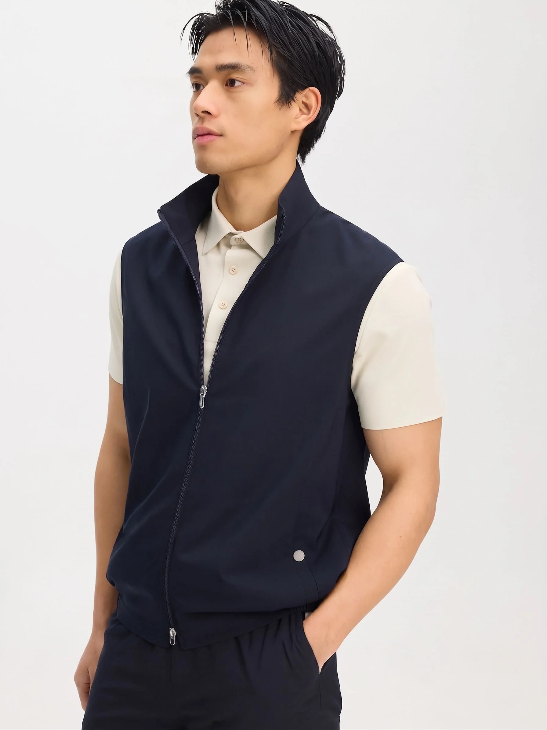 Stand Collar Zip Vest - Image 2