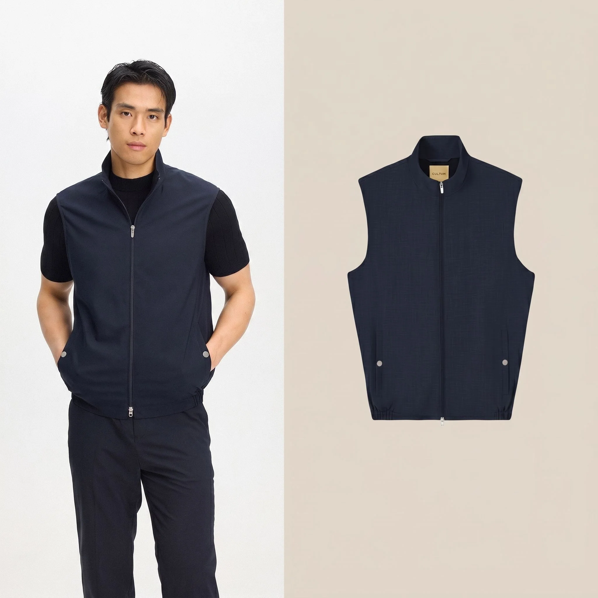 Stand Collar Zip Vest - Image 6
