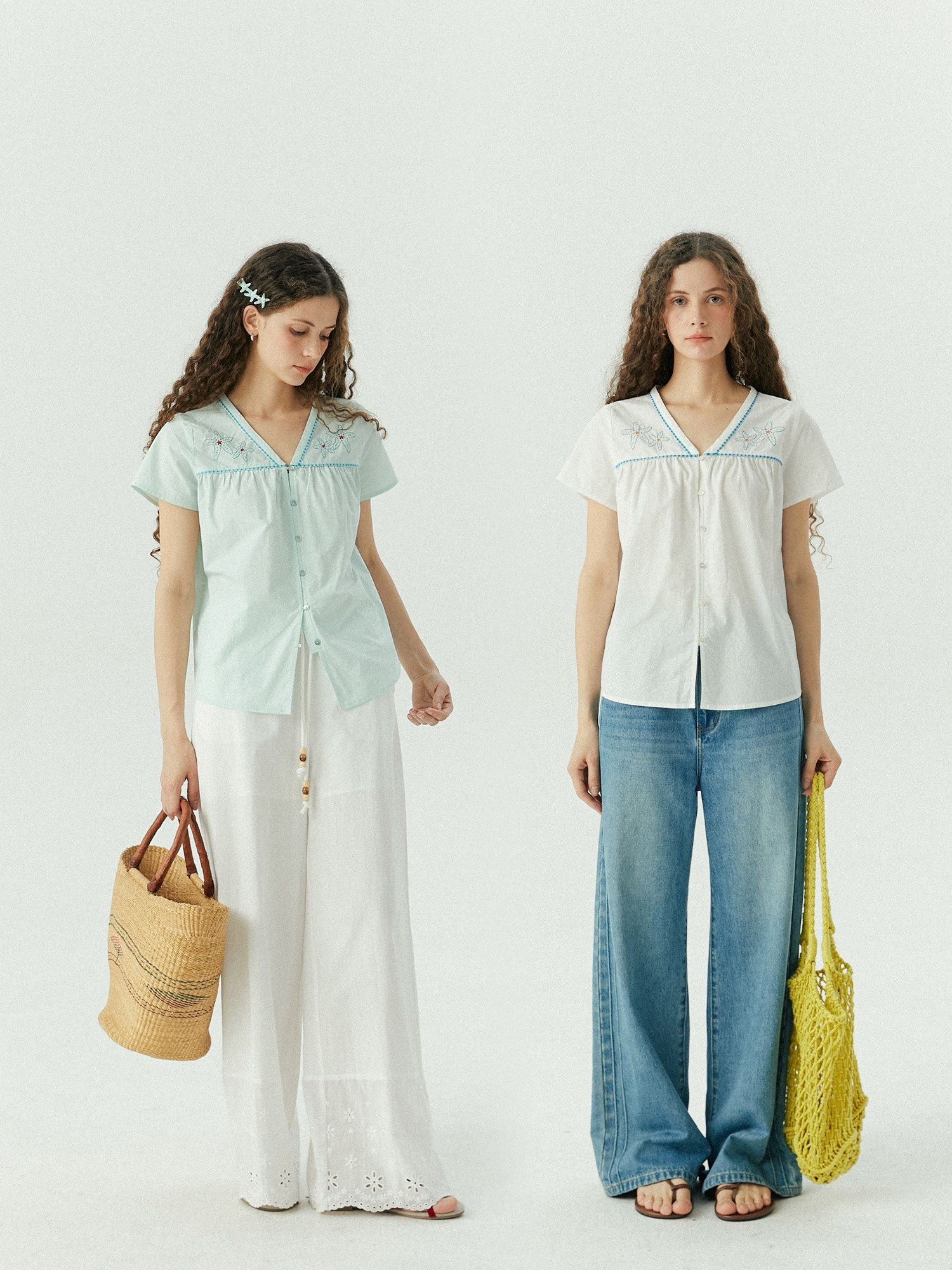 Starfish Embroidered Blouse - Image 2