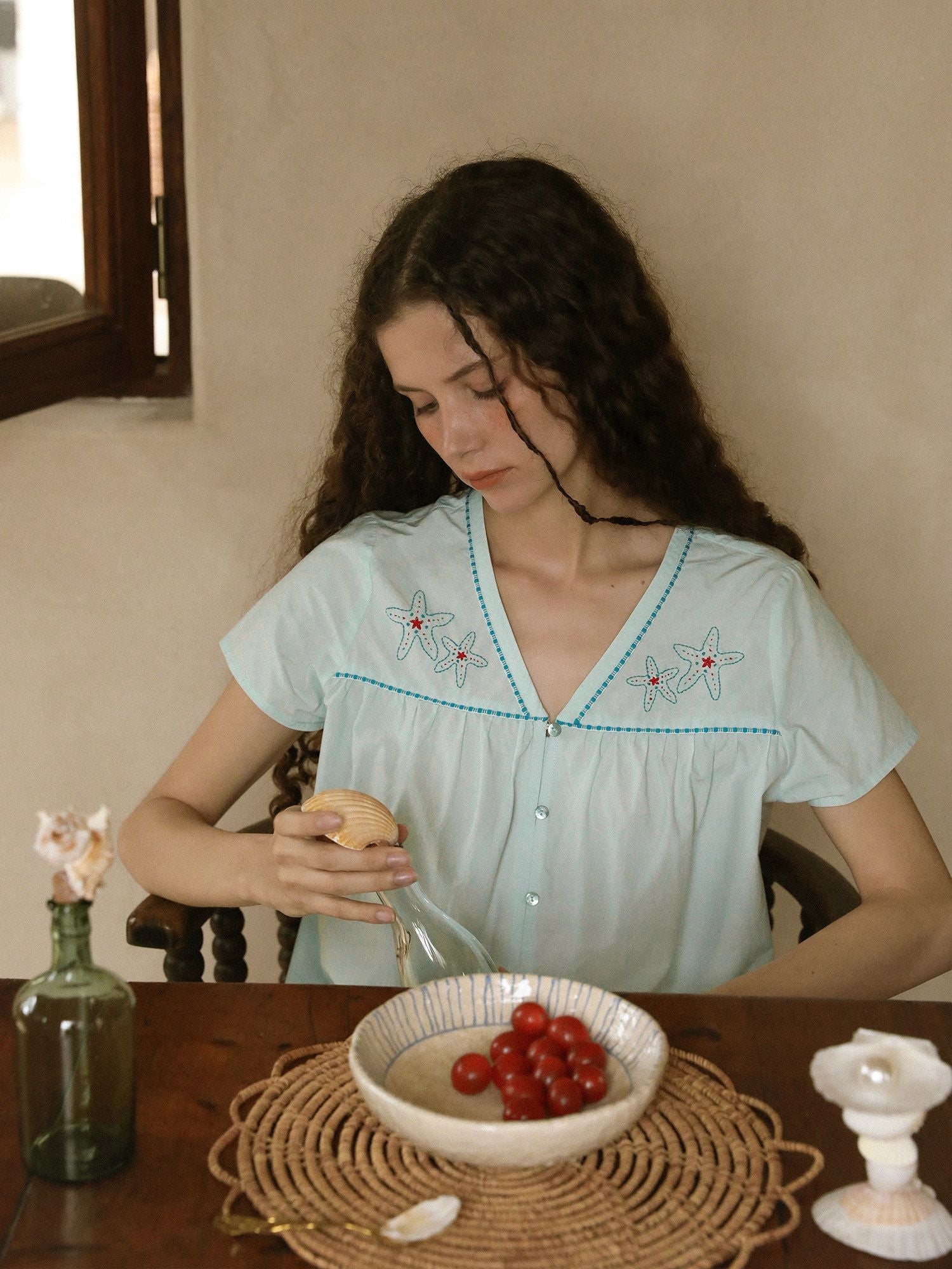 Starfish Embroidered Blouse - Image 3