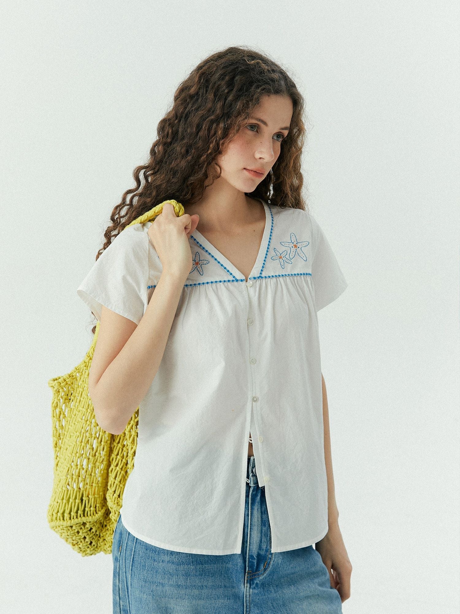 Starfish Embroidered Blouse - Image 4
