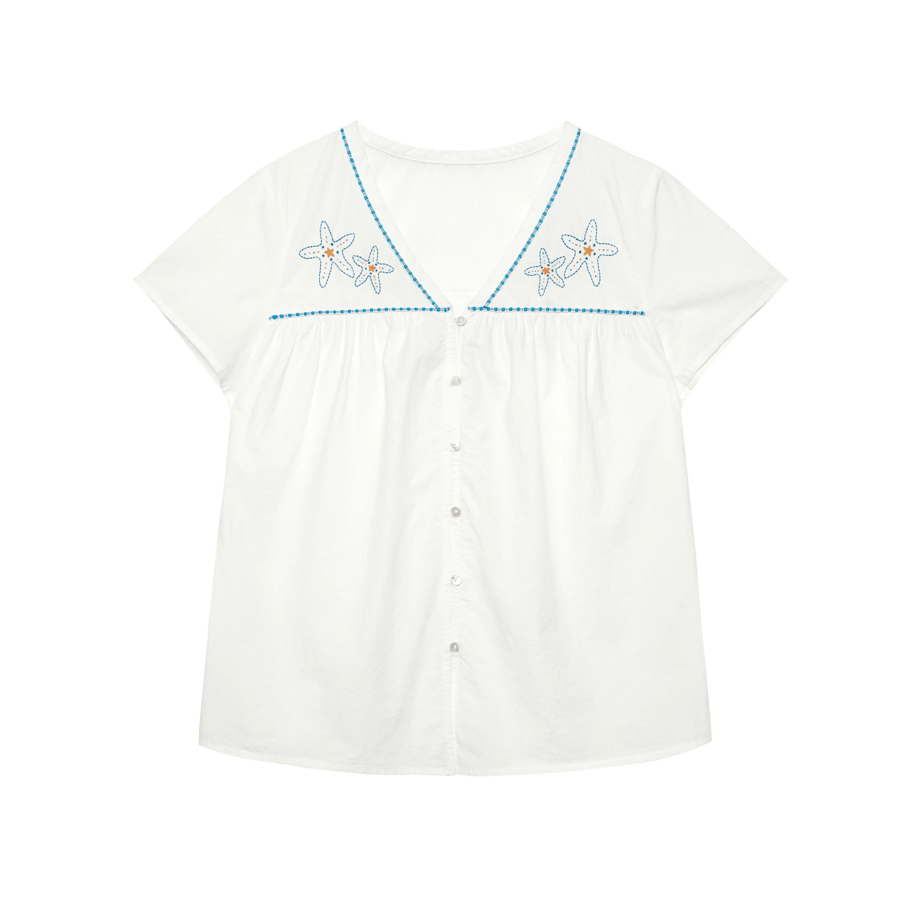 Starfish Embroidered Blouse - Image 6