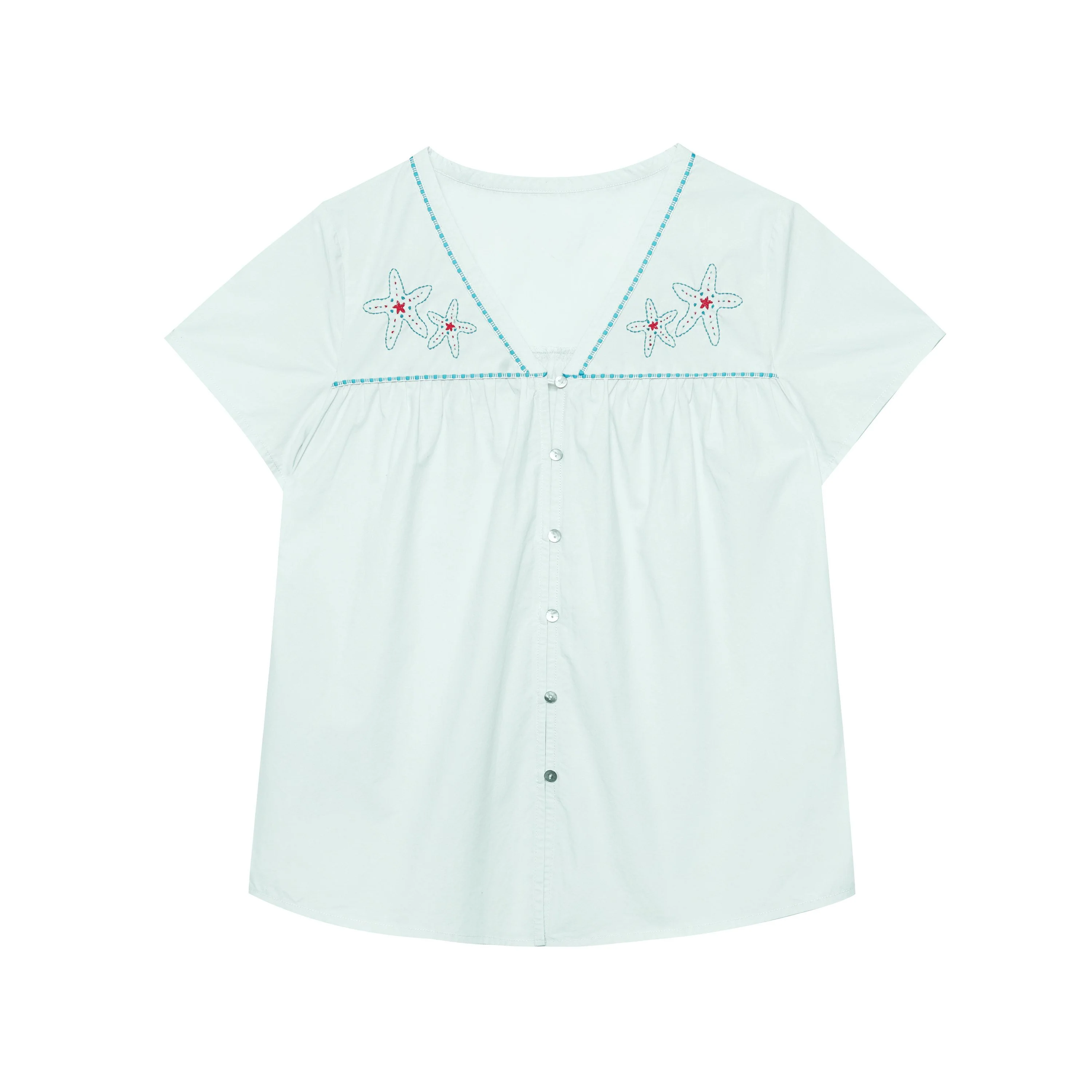Starfish Embroidered Blouse - Image 7