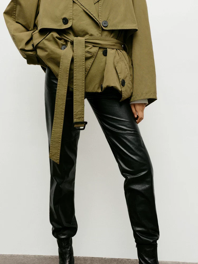 Straight Leather Pants - Image 4