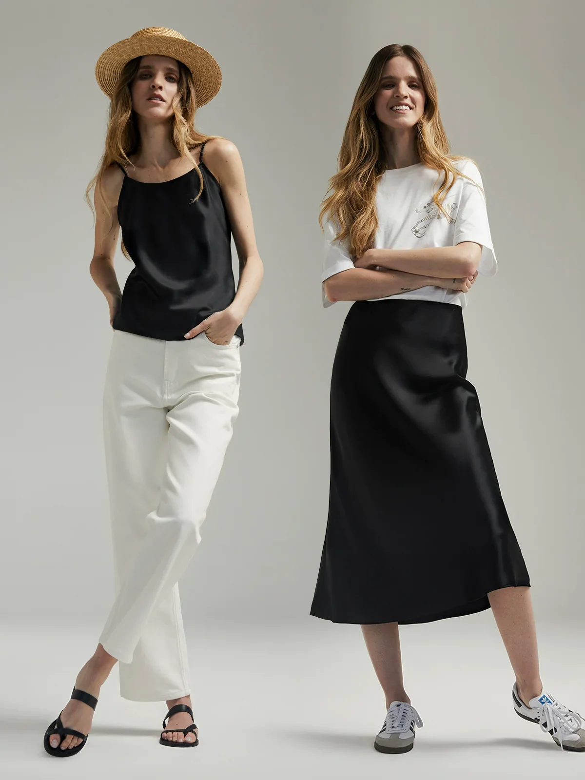 Strappy Satin Camisole & Fishtail Skirt