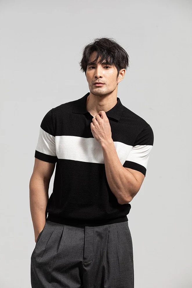 Stripe Knit Polo