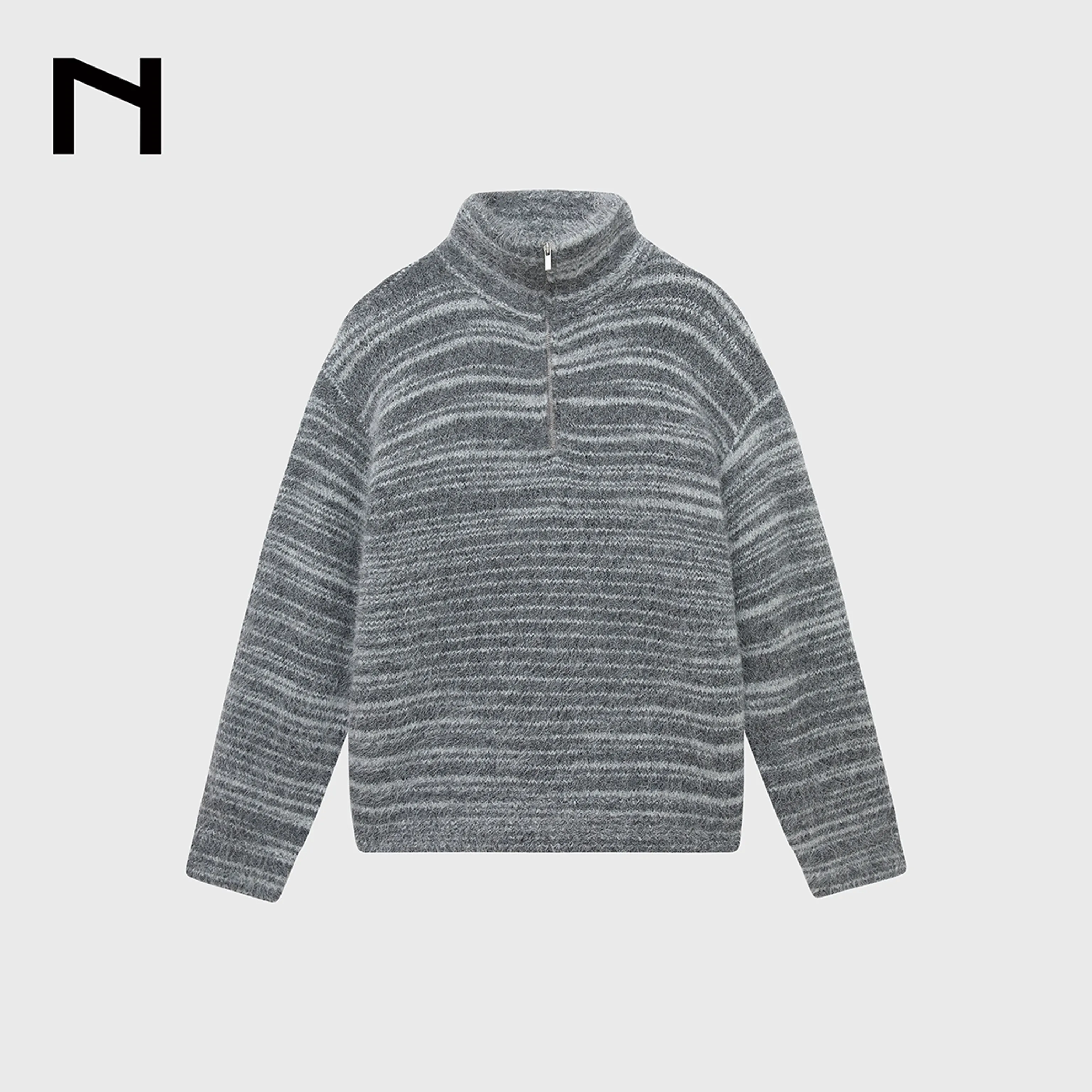 Striped Alpaca Turtleneck Sweater - Image 7