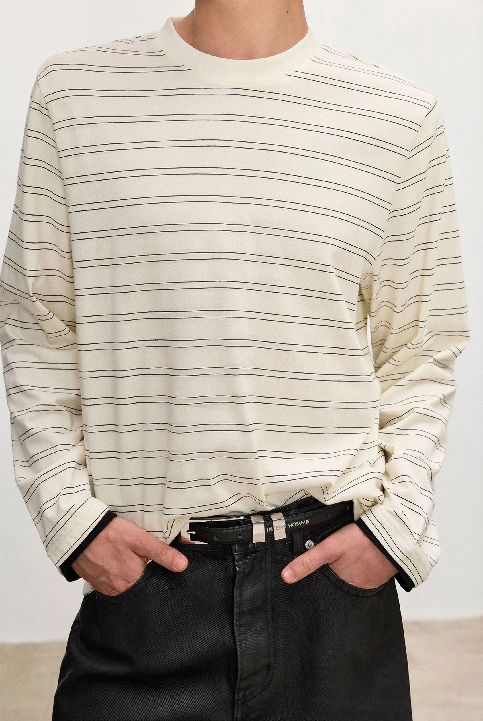 Striped Contrast-Cuff Tee - Image 6