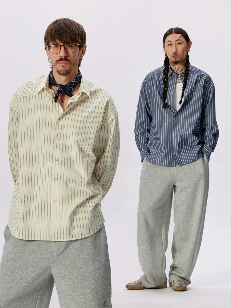 Striped Cotton Cross-Yoke Shirt