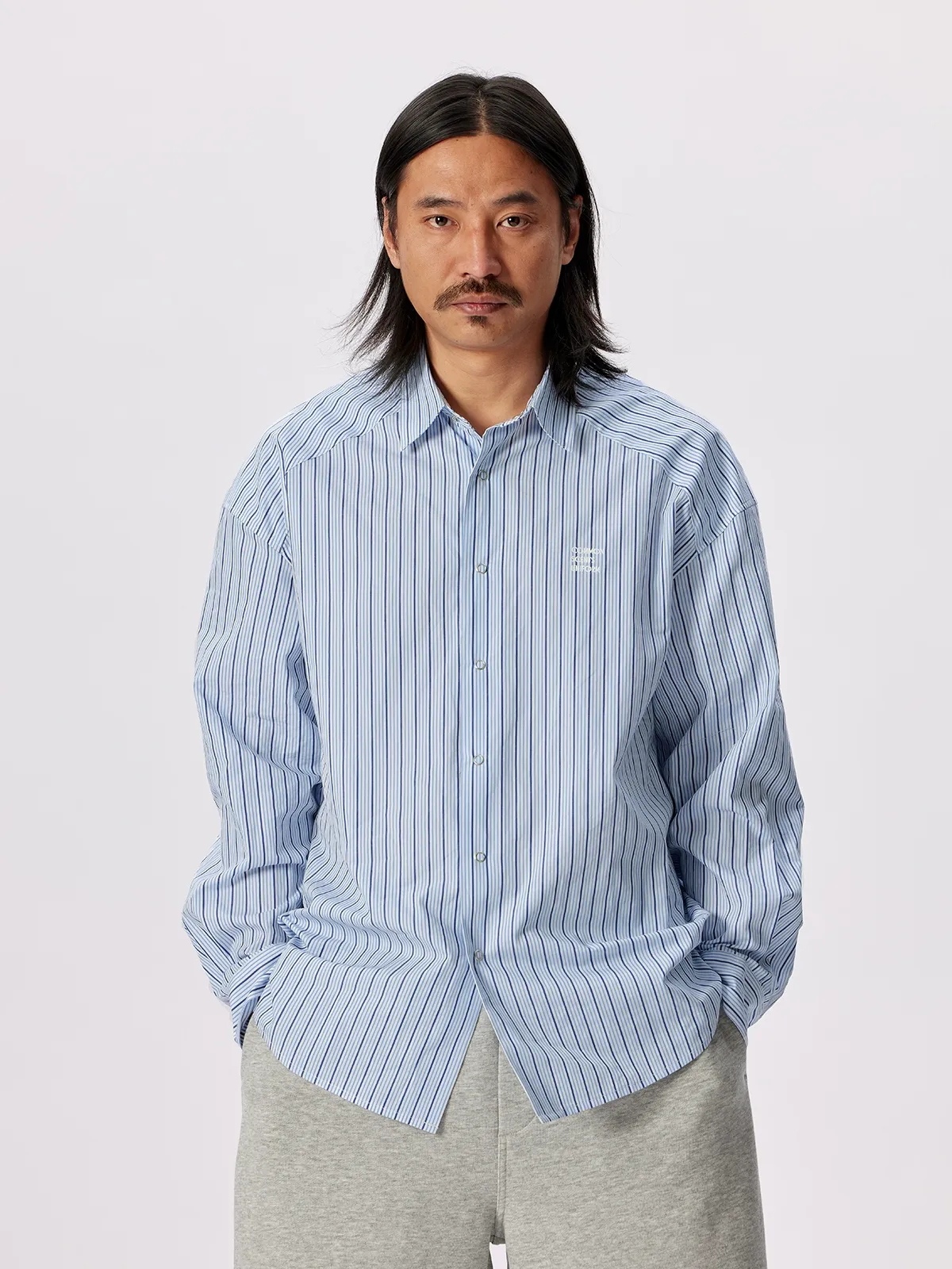 Striped Cotton Cross-Yoke Shirt - Image 6