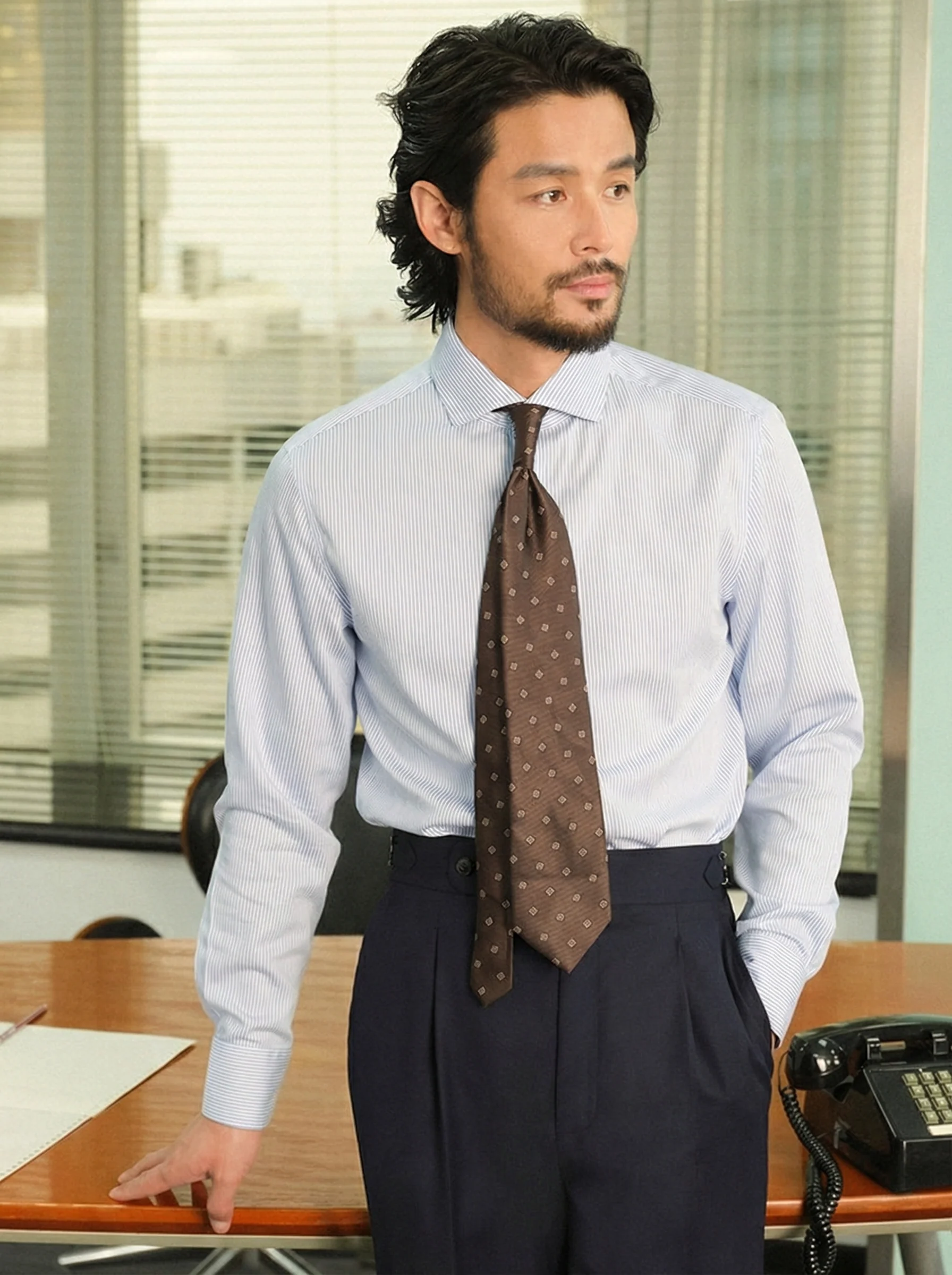 Striped Cotton Dress Shirt - Image 3