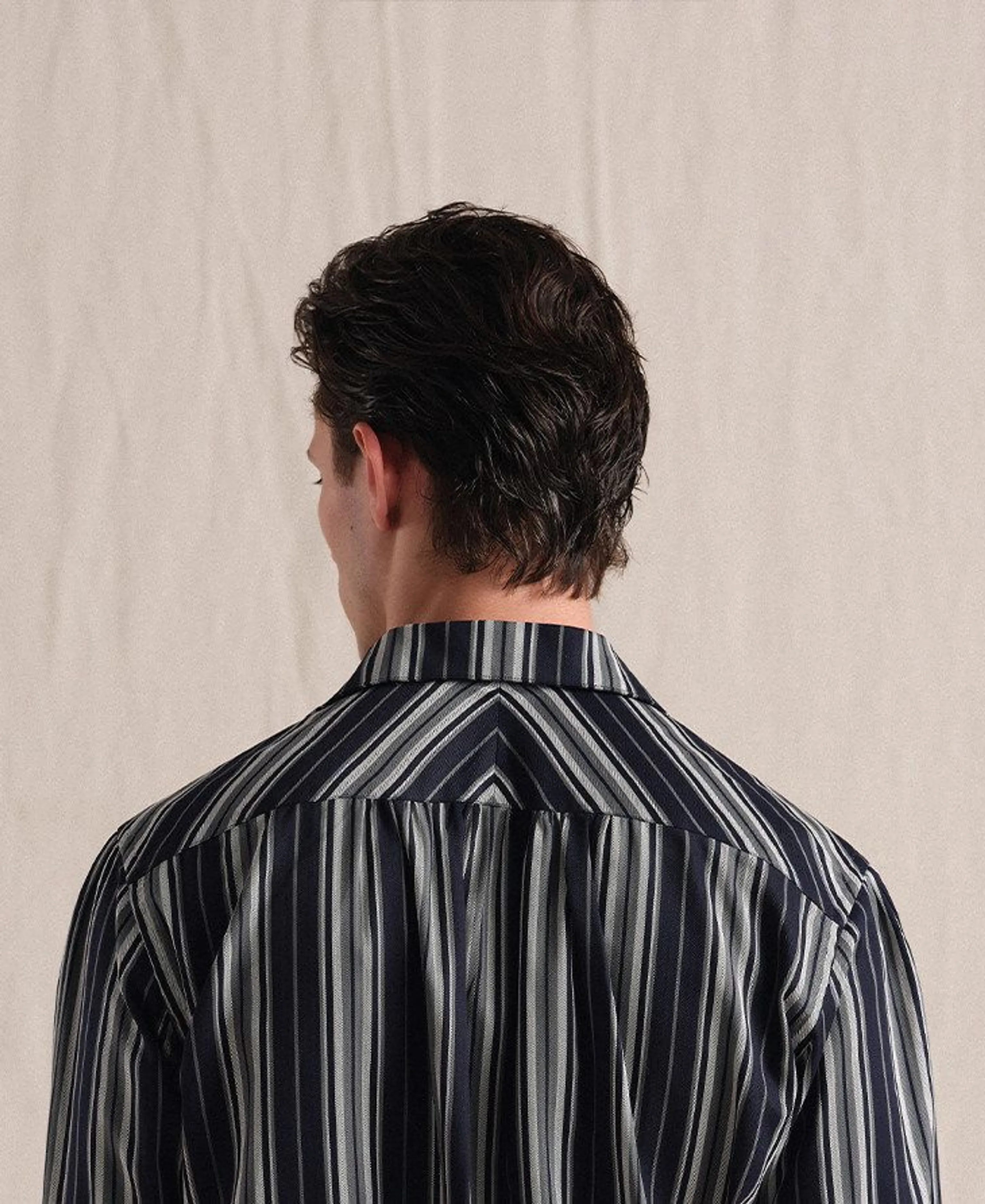 Striped Cuban-Collar Cotton Shirt - Image 4