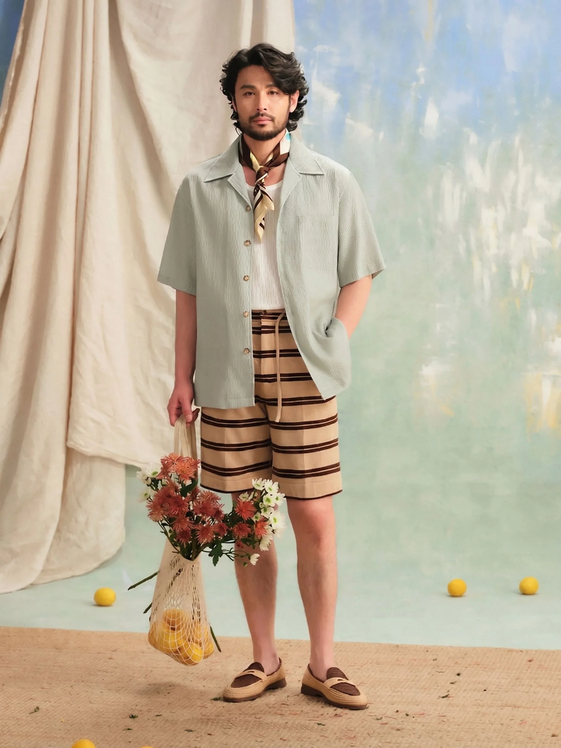 Striped Drawstring Shorts - Image 3