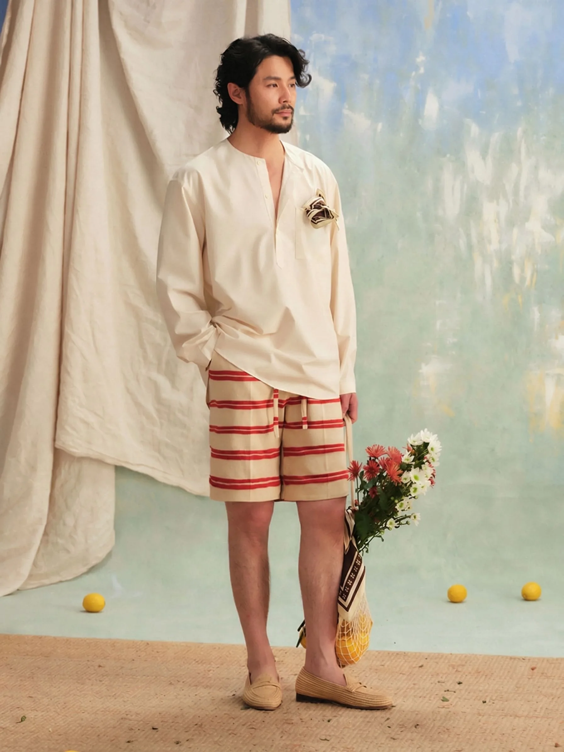Striped Drawstring Shorts - Image 4