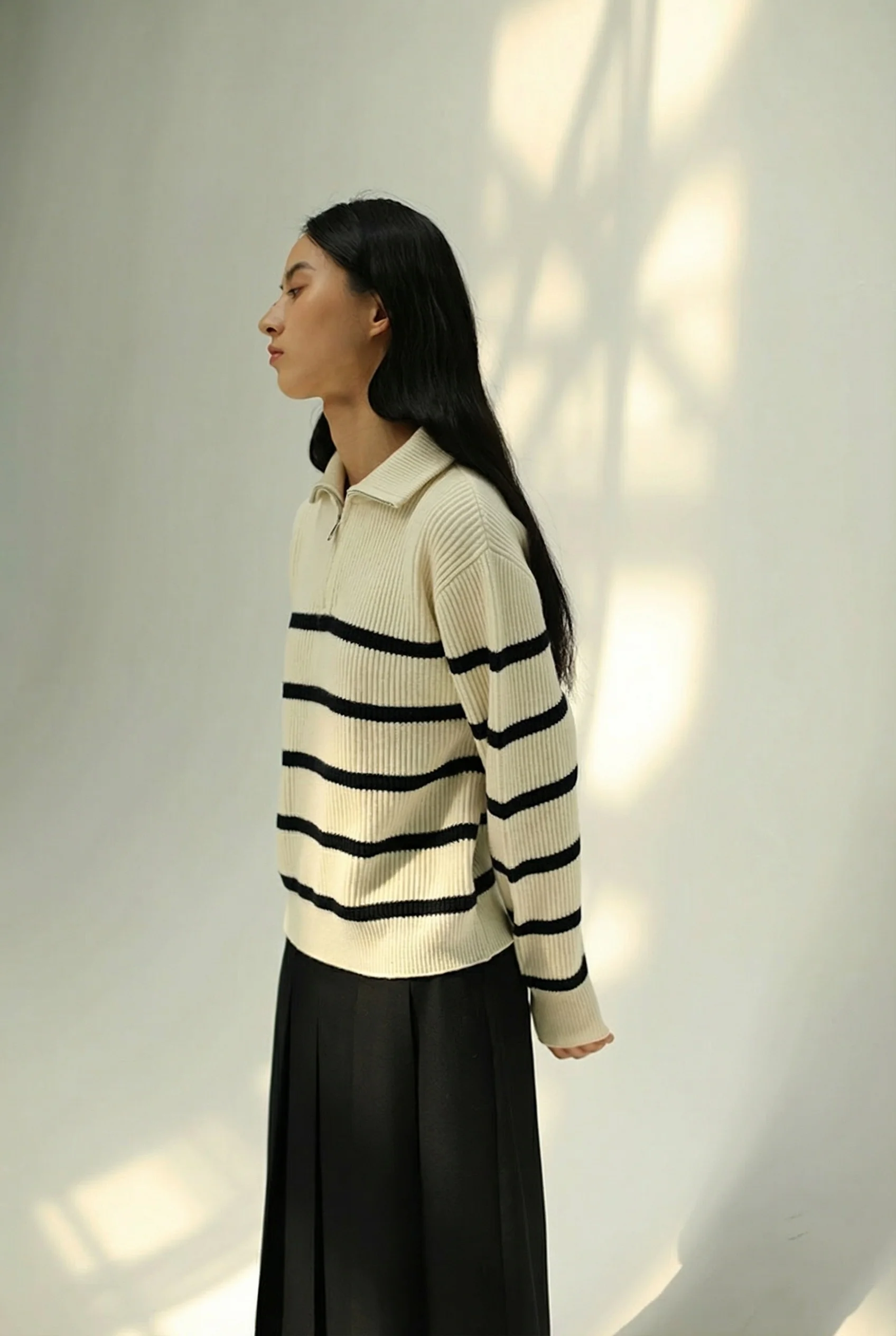 Striped Half-Zip Sweater - Image 2