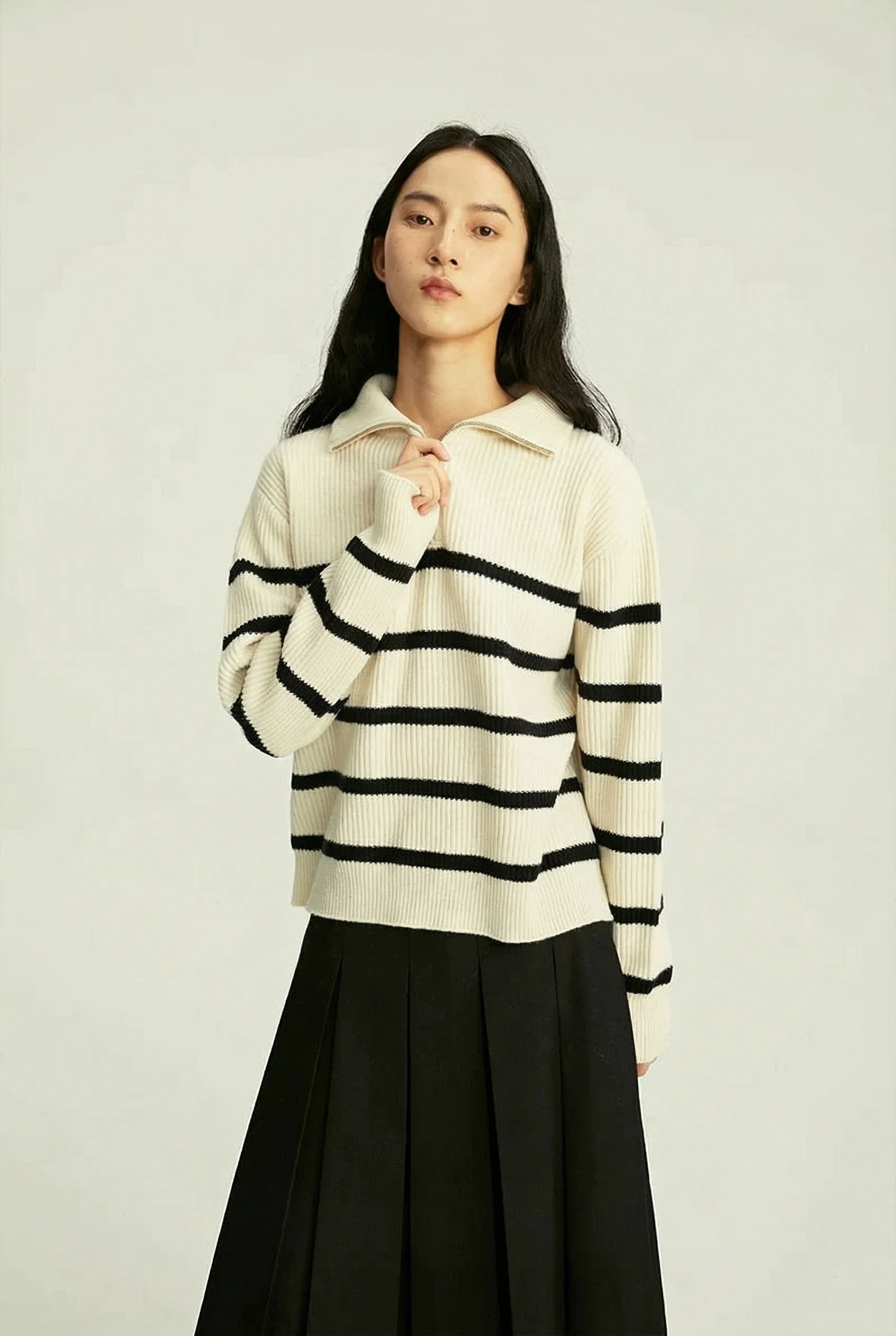Striped Half-Zip Sweater - Image 5