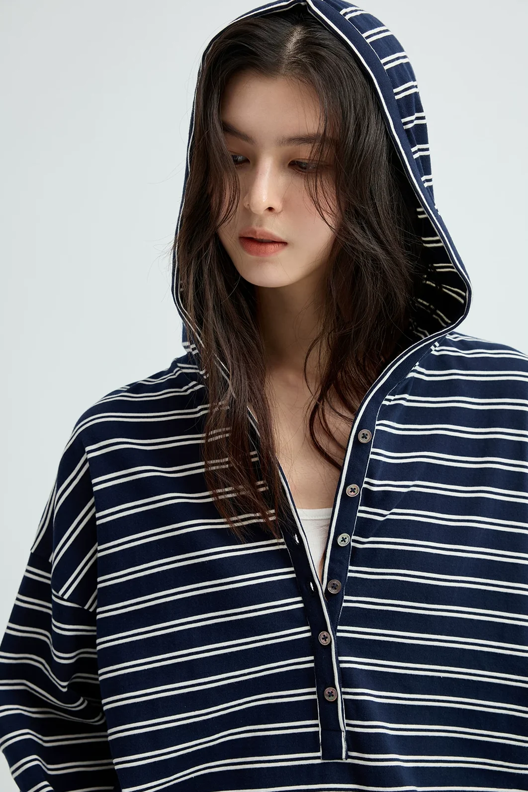 Striped Henley Hoodie - Image 4