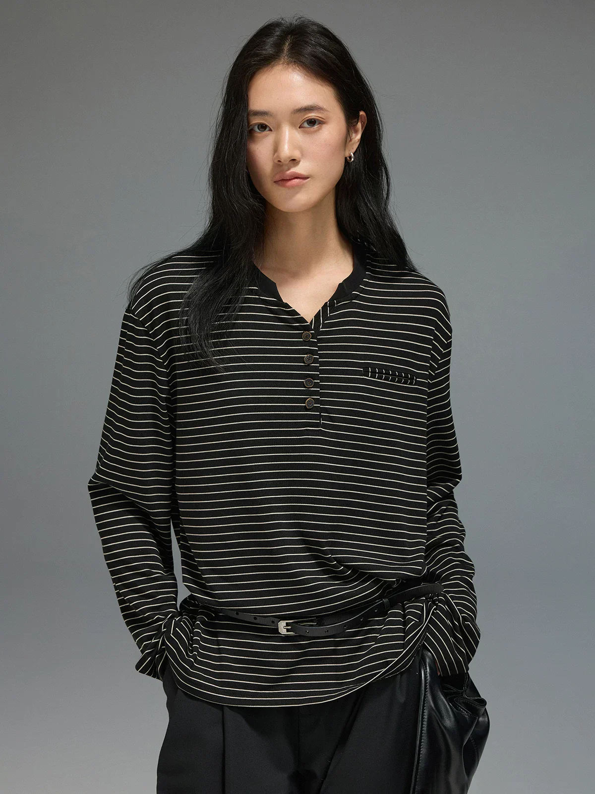 Striped Henley Top - Image 2