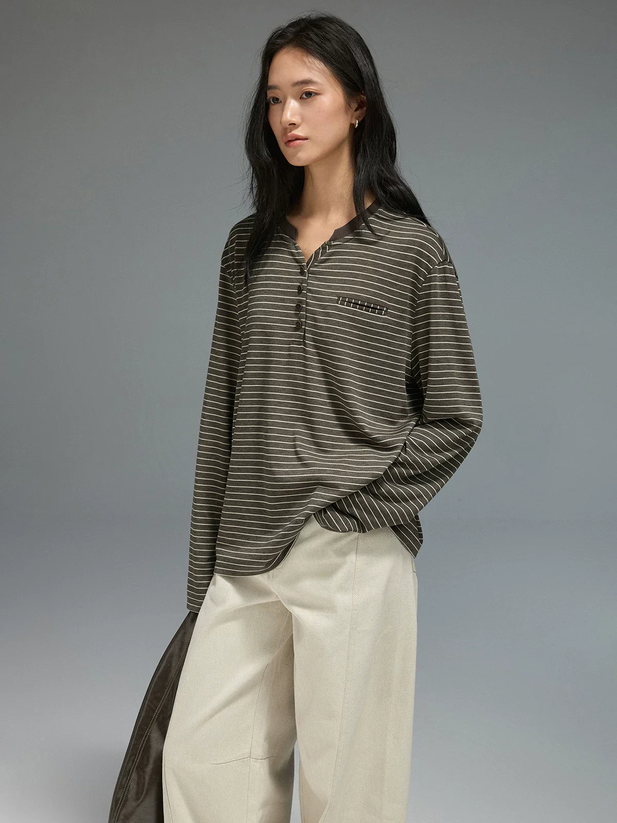 Striped Henley Top - Image 3