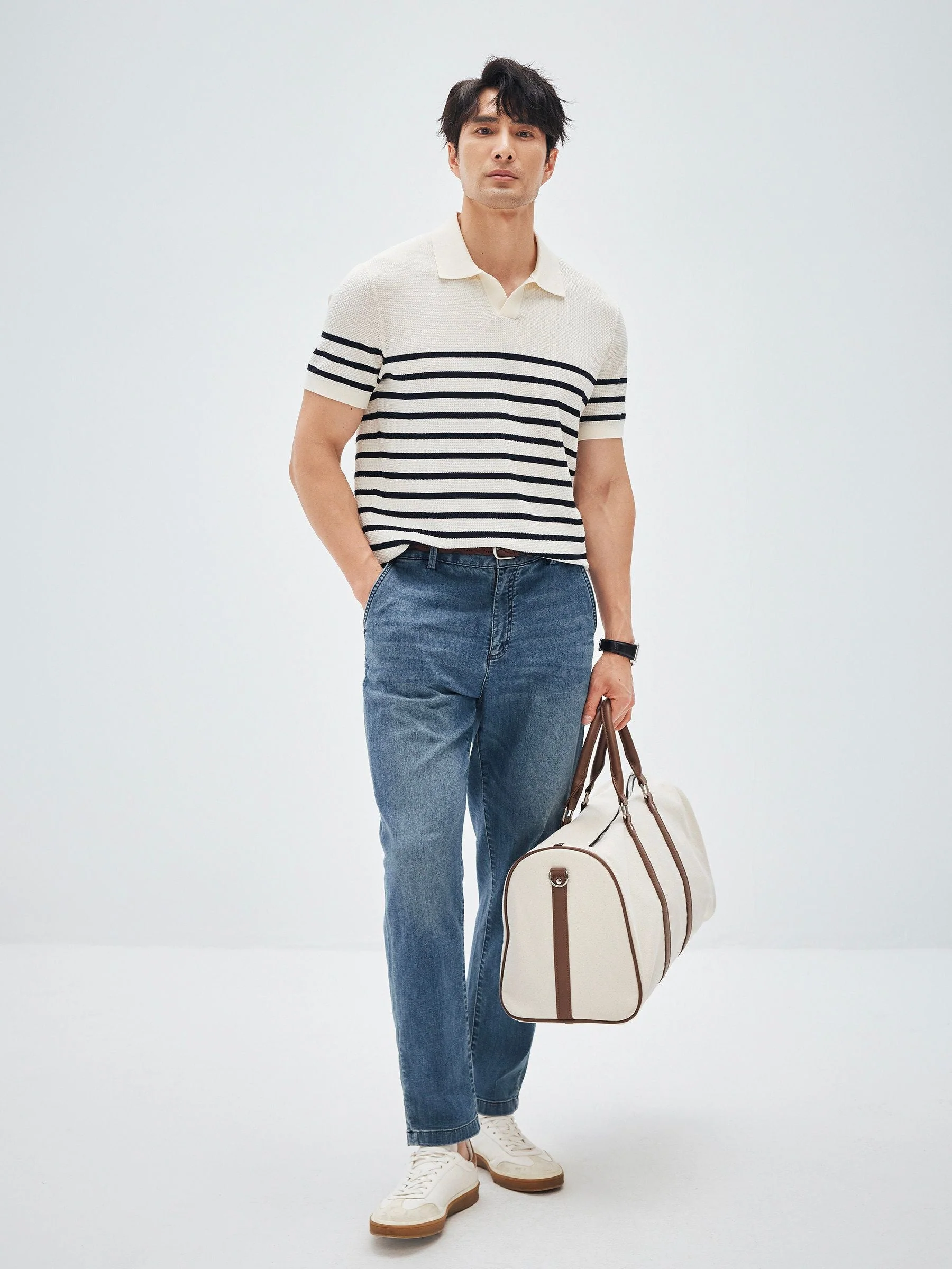 Striped Knit Polo - Image 4