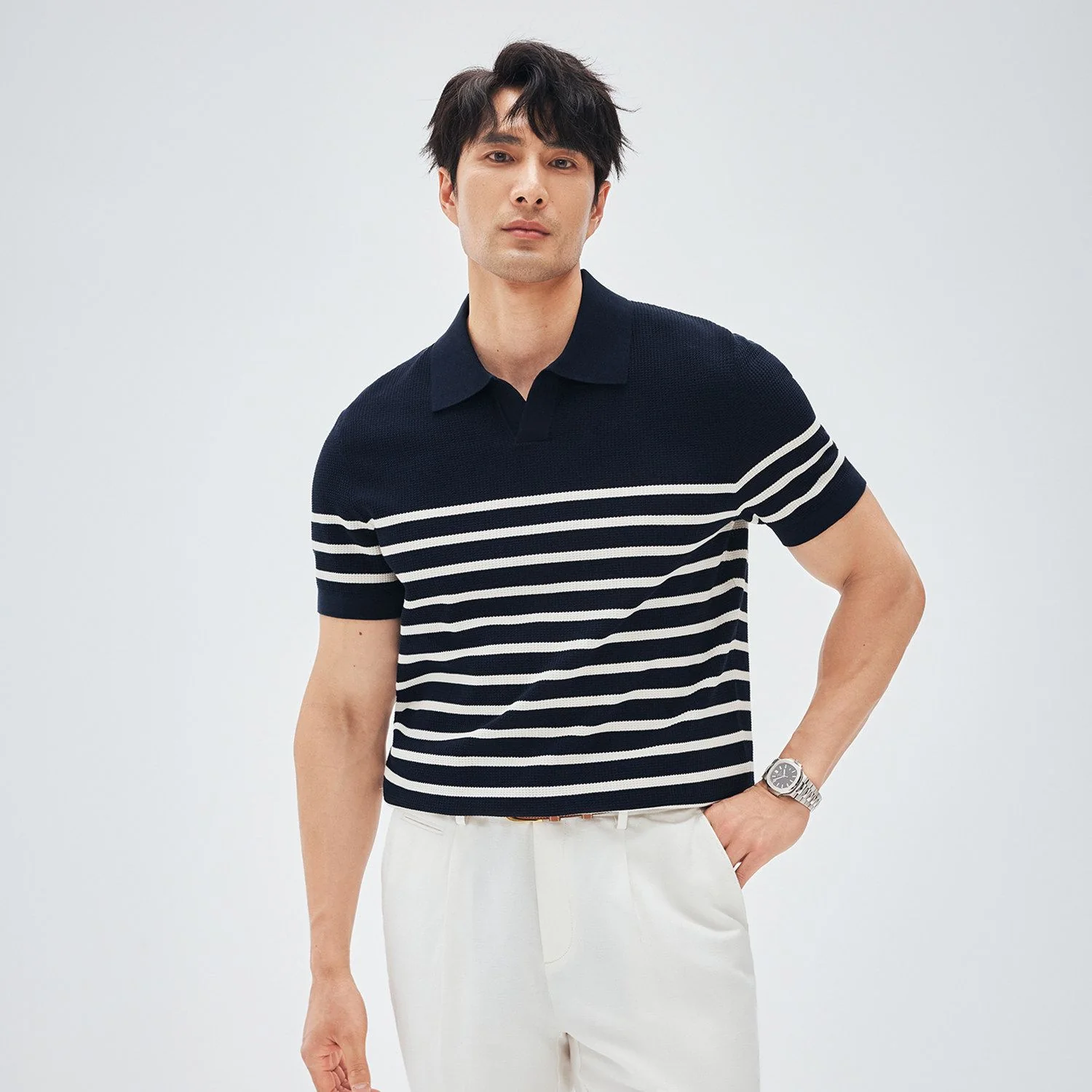 Striped Knit Polo - Image 6