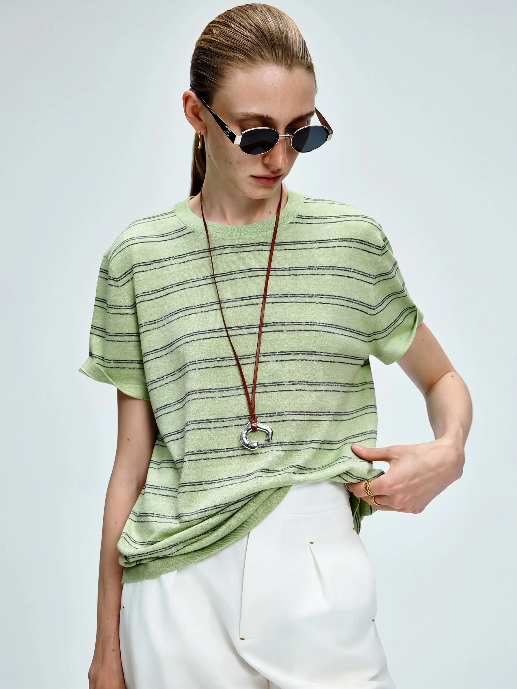 Striped Knit Tee - Image 4