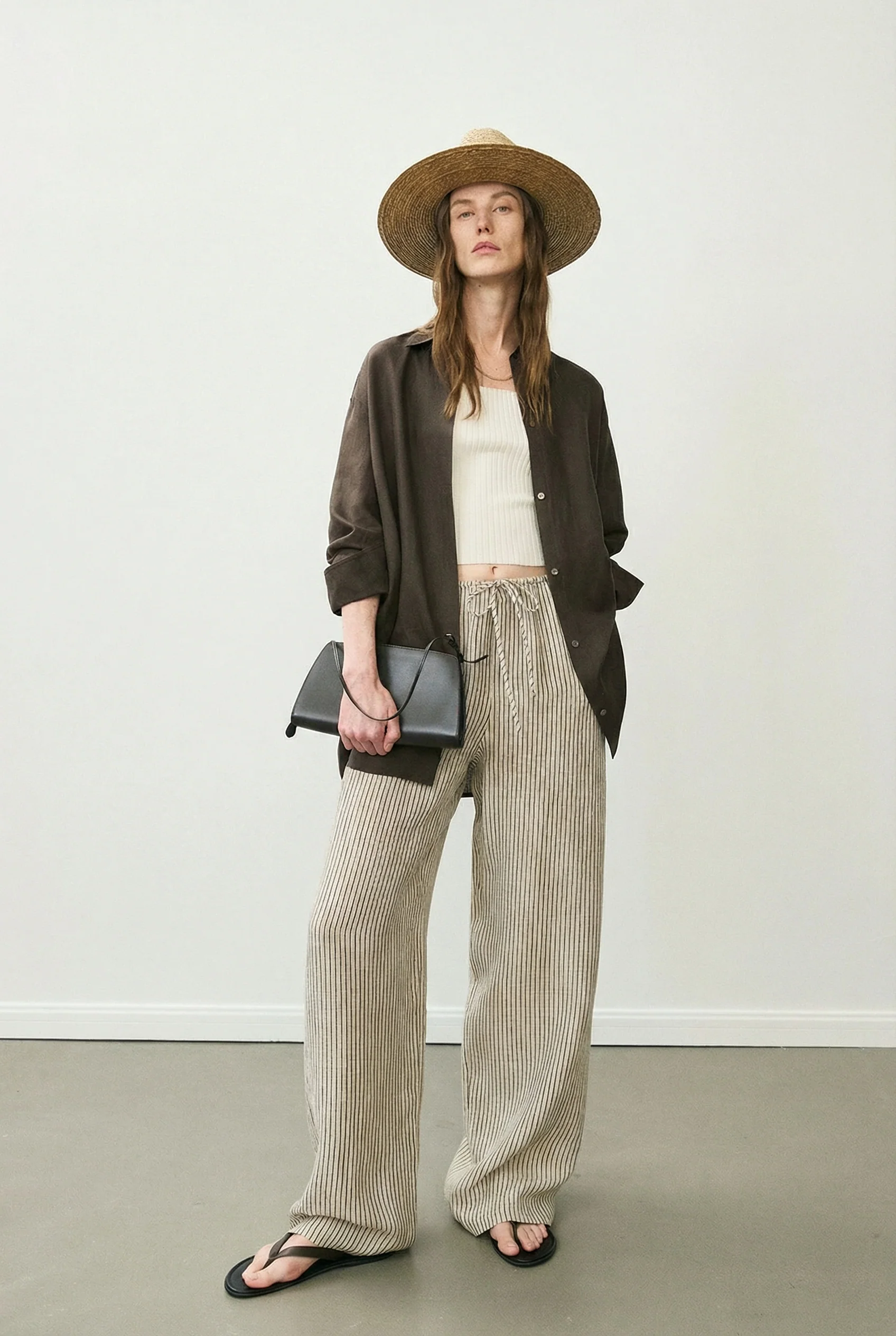 Striped Linen Drawstring Pants - Image 3