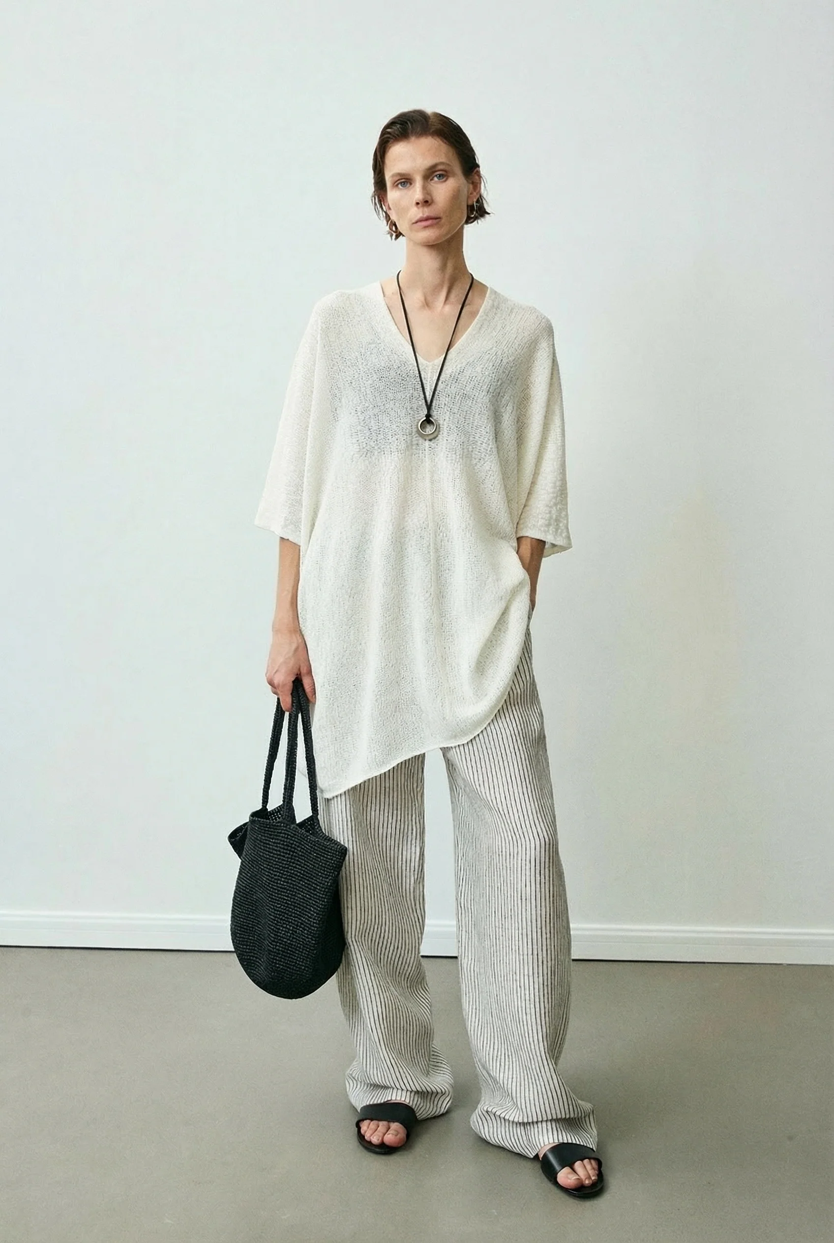 Striped Linen Drawstring Pants - Image 5