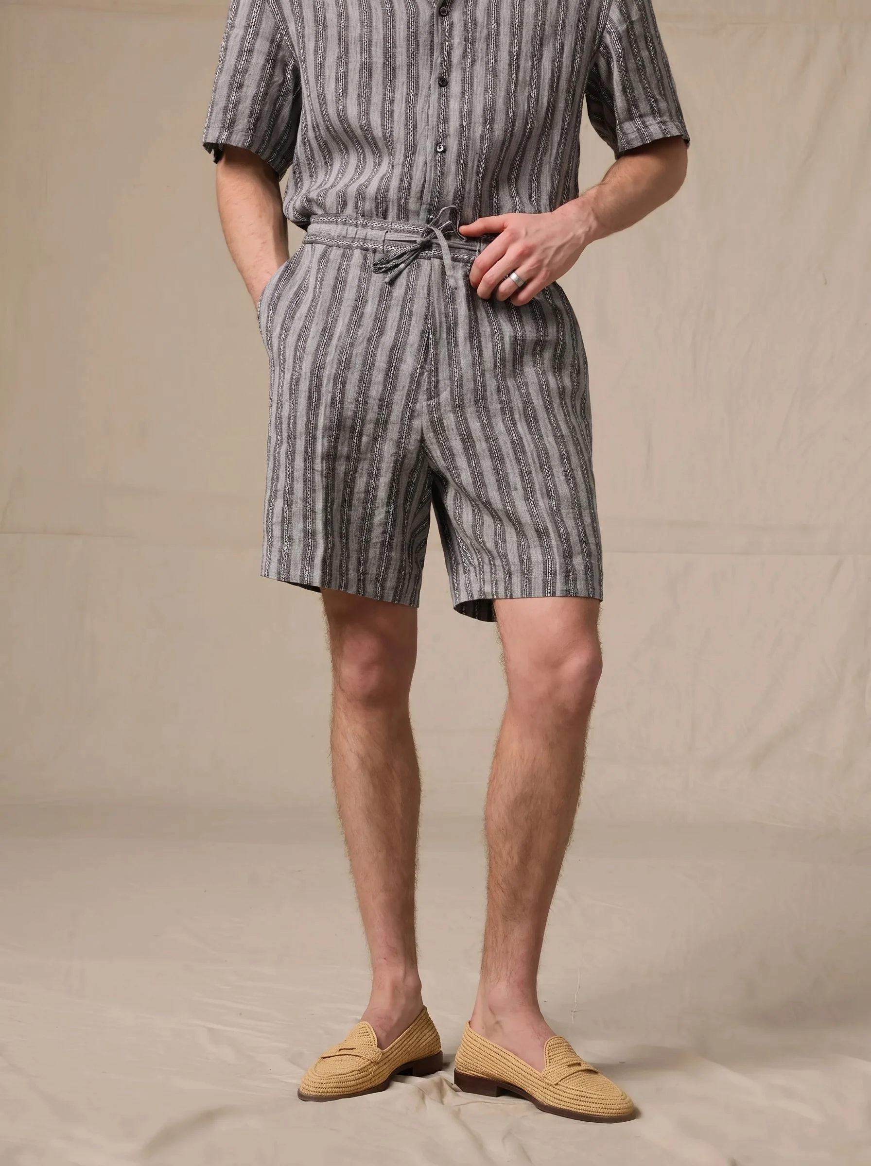 Striped Linen Shorts