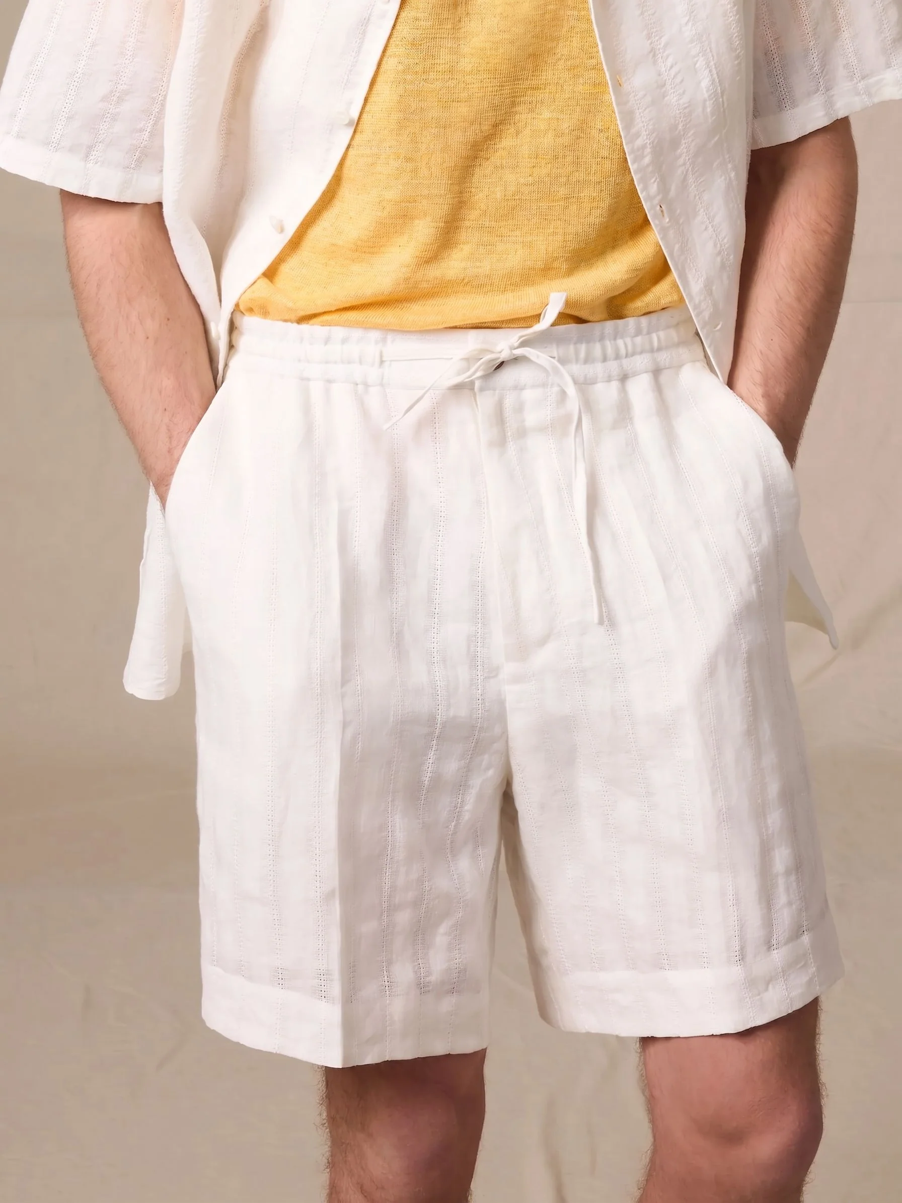 Striped Linen Shorts - Image 2