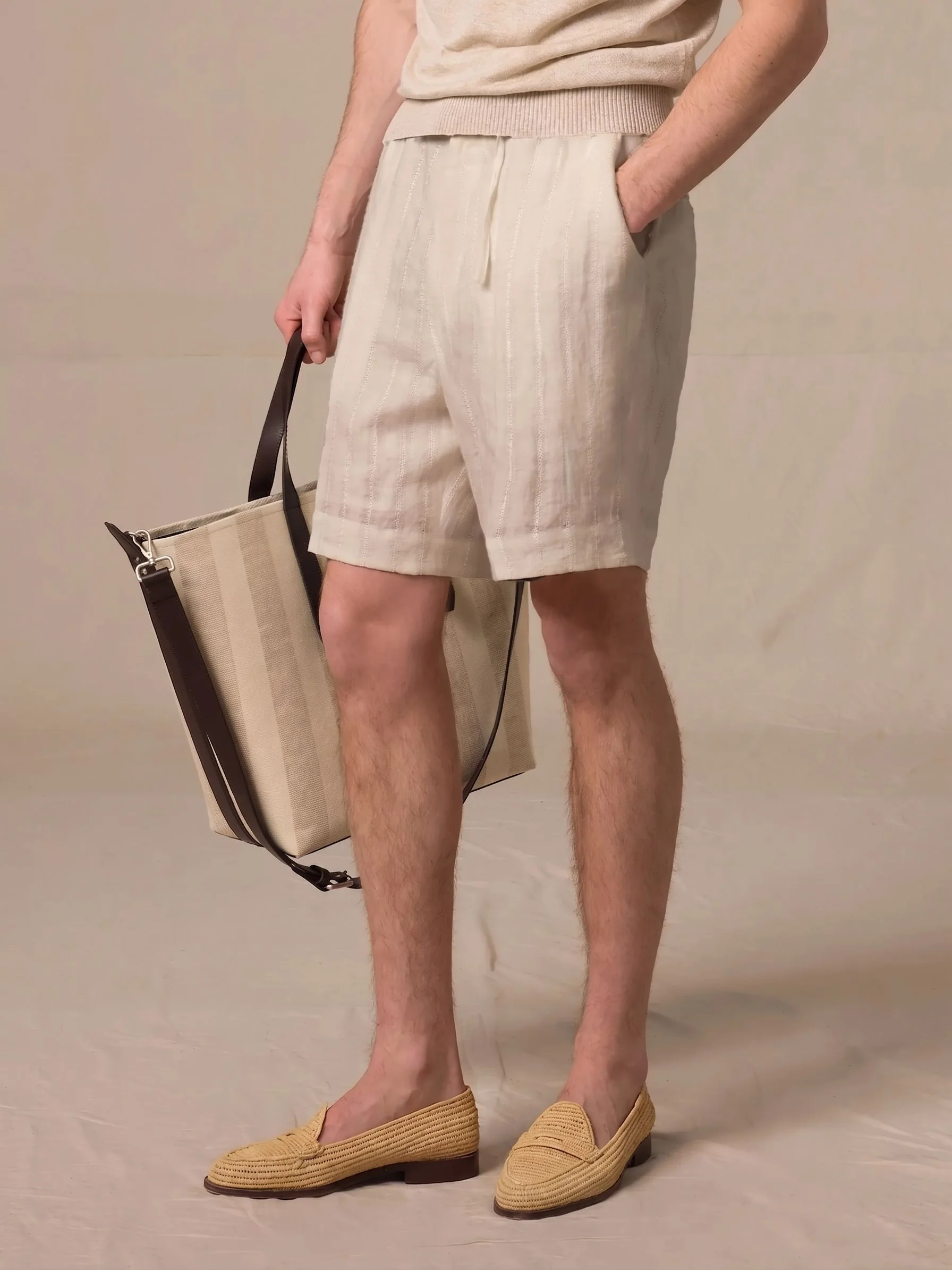 Striped Linen Shorts - Image 3