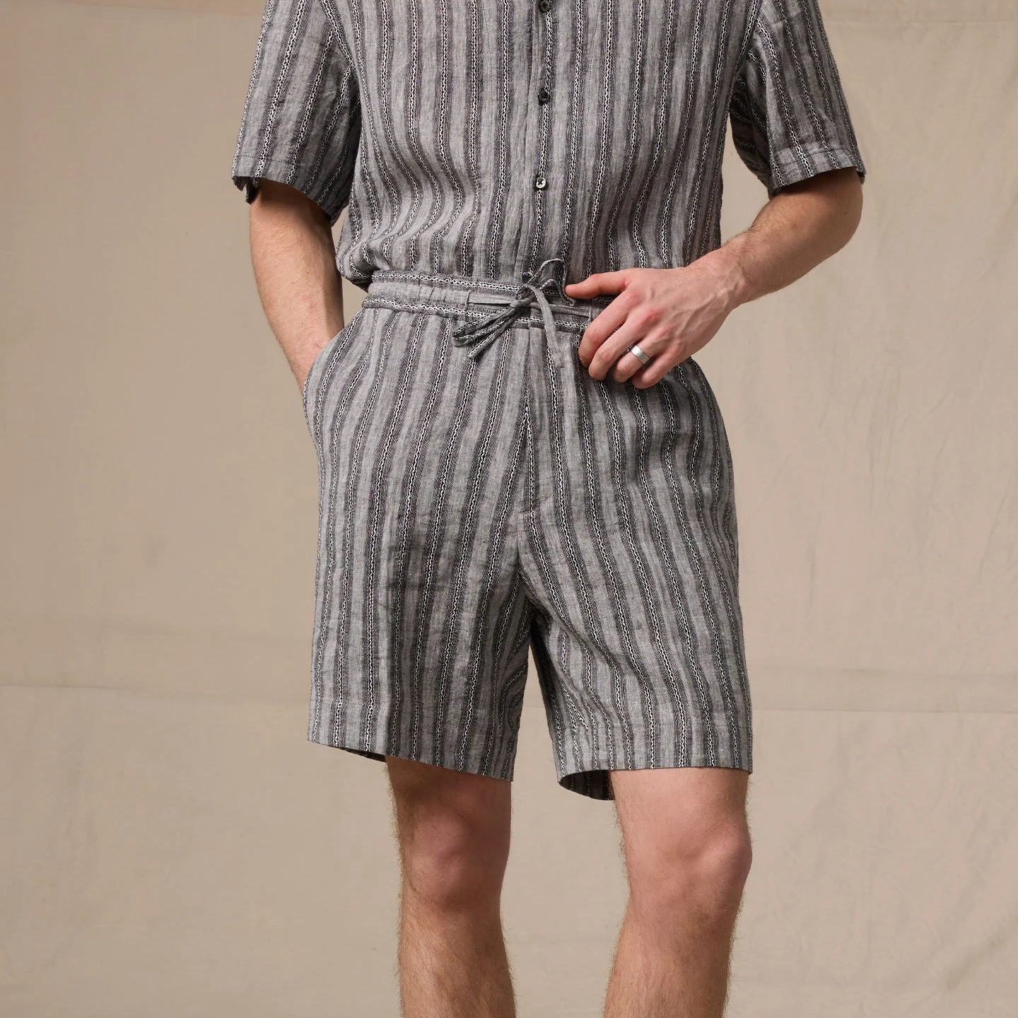 Striped Linen Shorts - Image 6