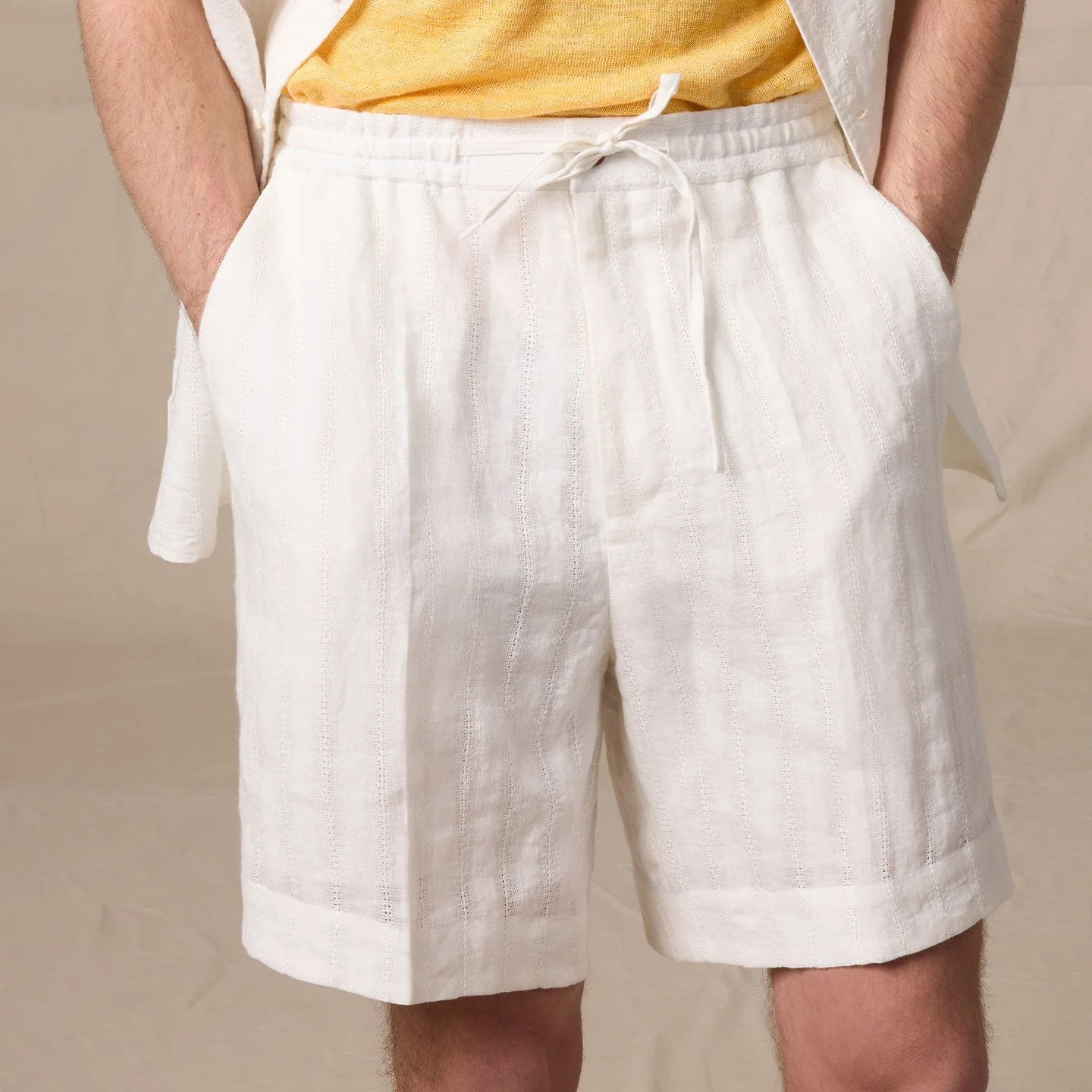 Striped Linen Shorts - Image 7