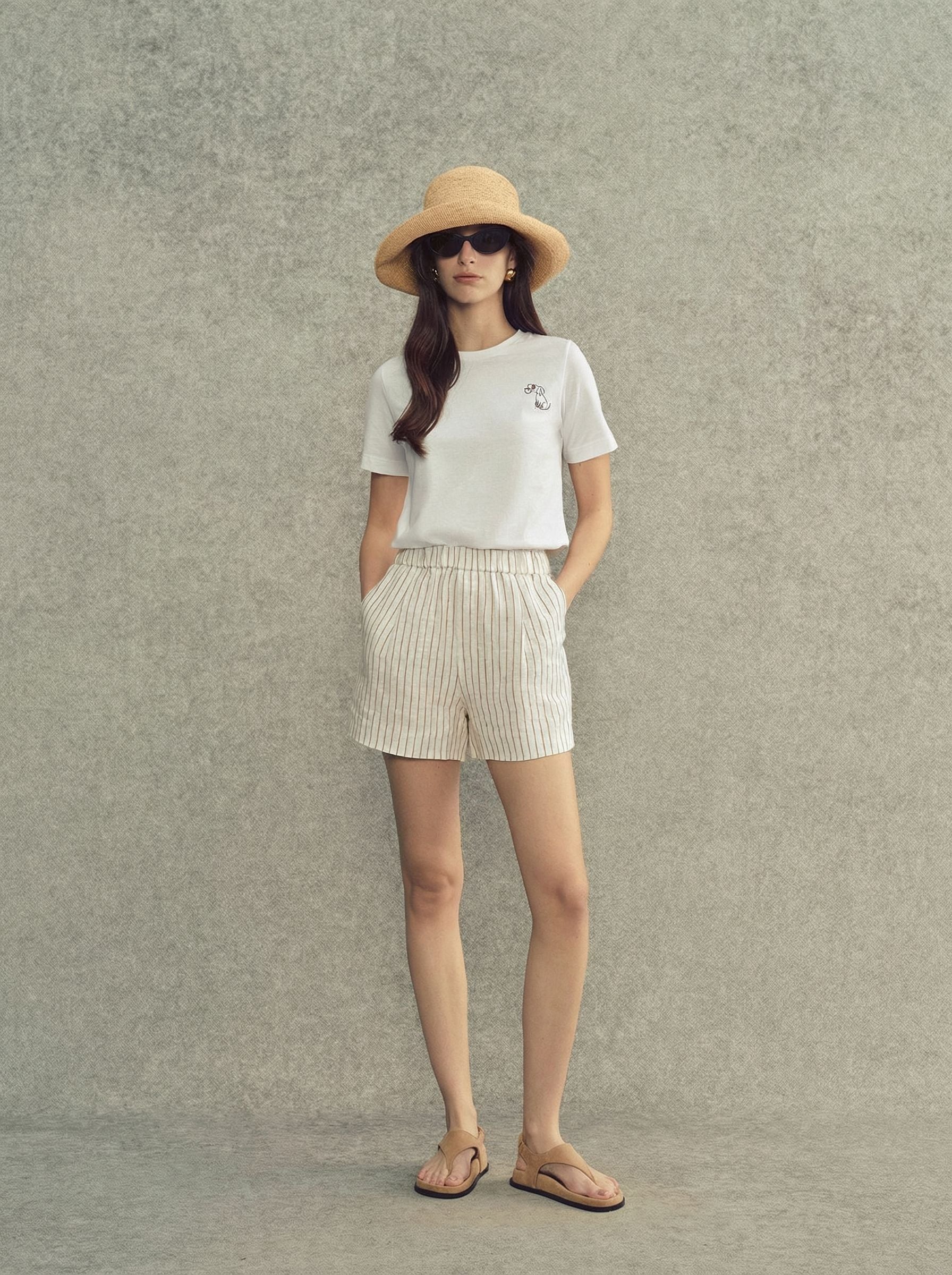 Striped Linen Shorts