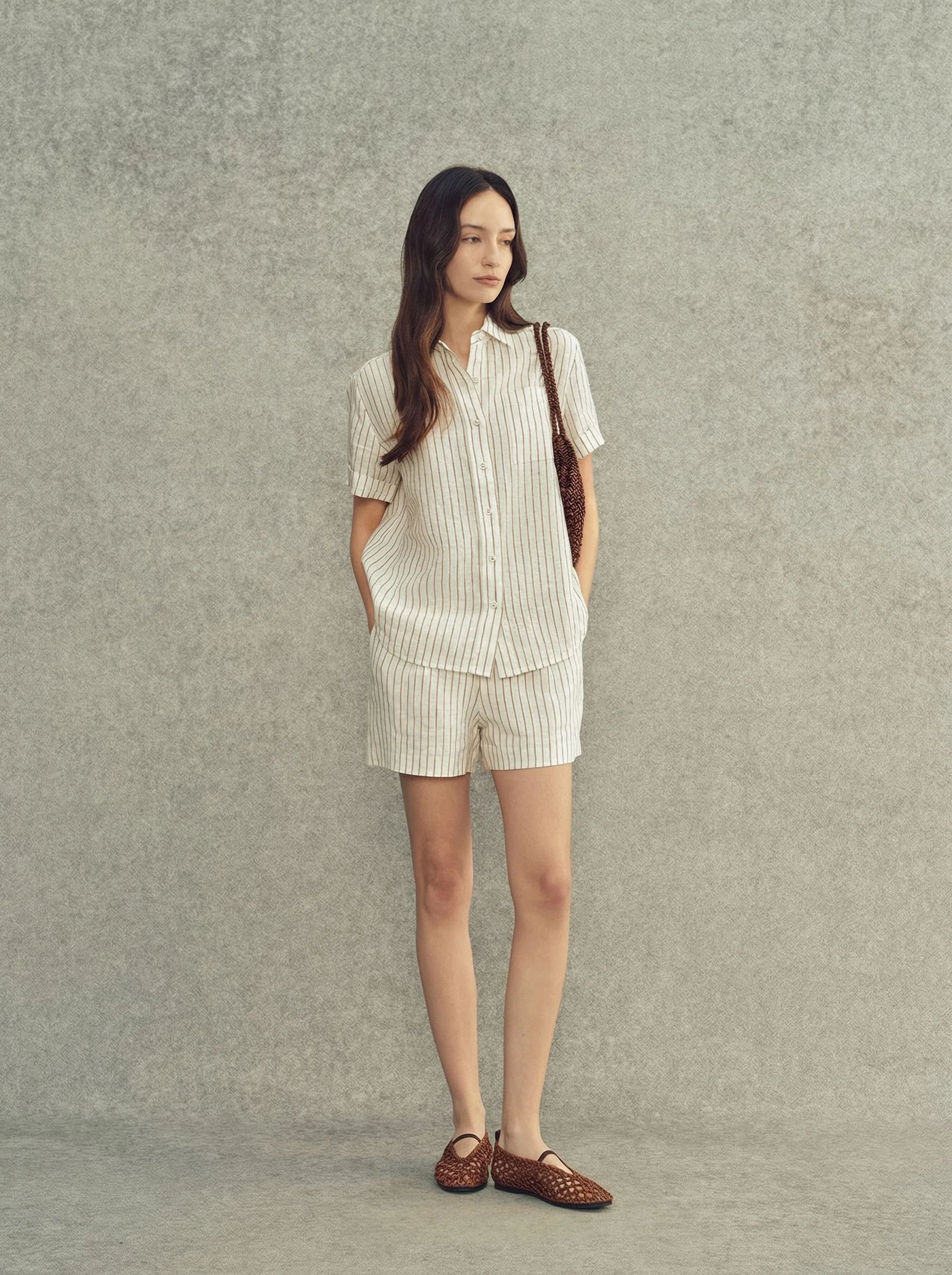 Striped Linen Shorts - Image 6