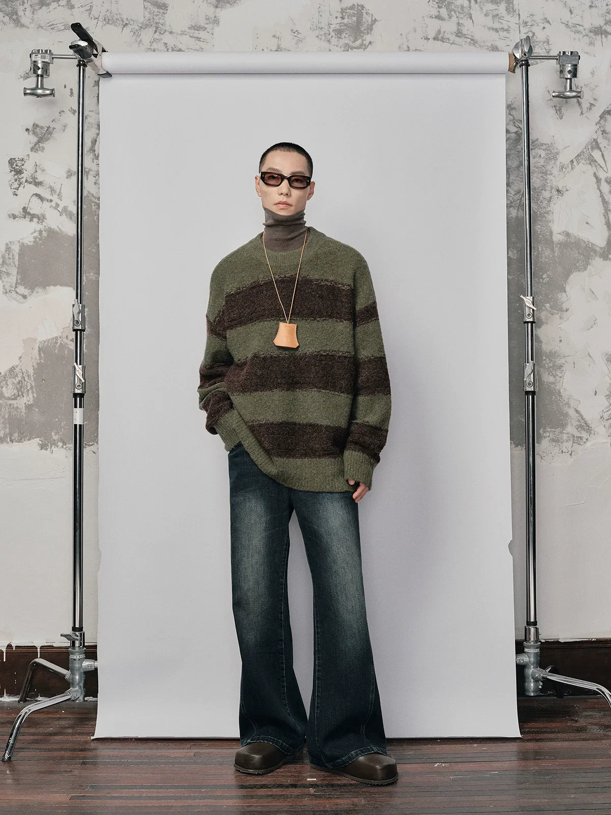 Striped Mohair Wool Blend Sweater - Image 2