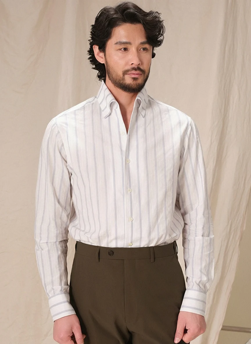 Striped One-Piece Collar Shirt