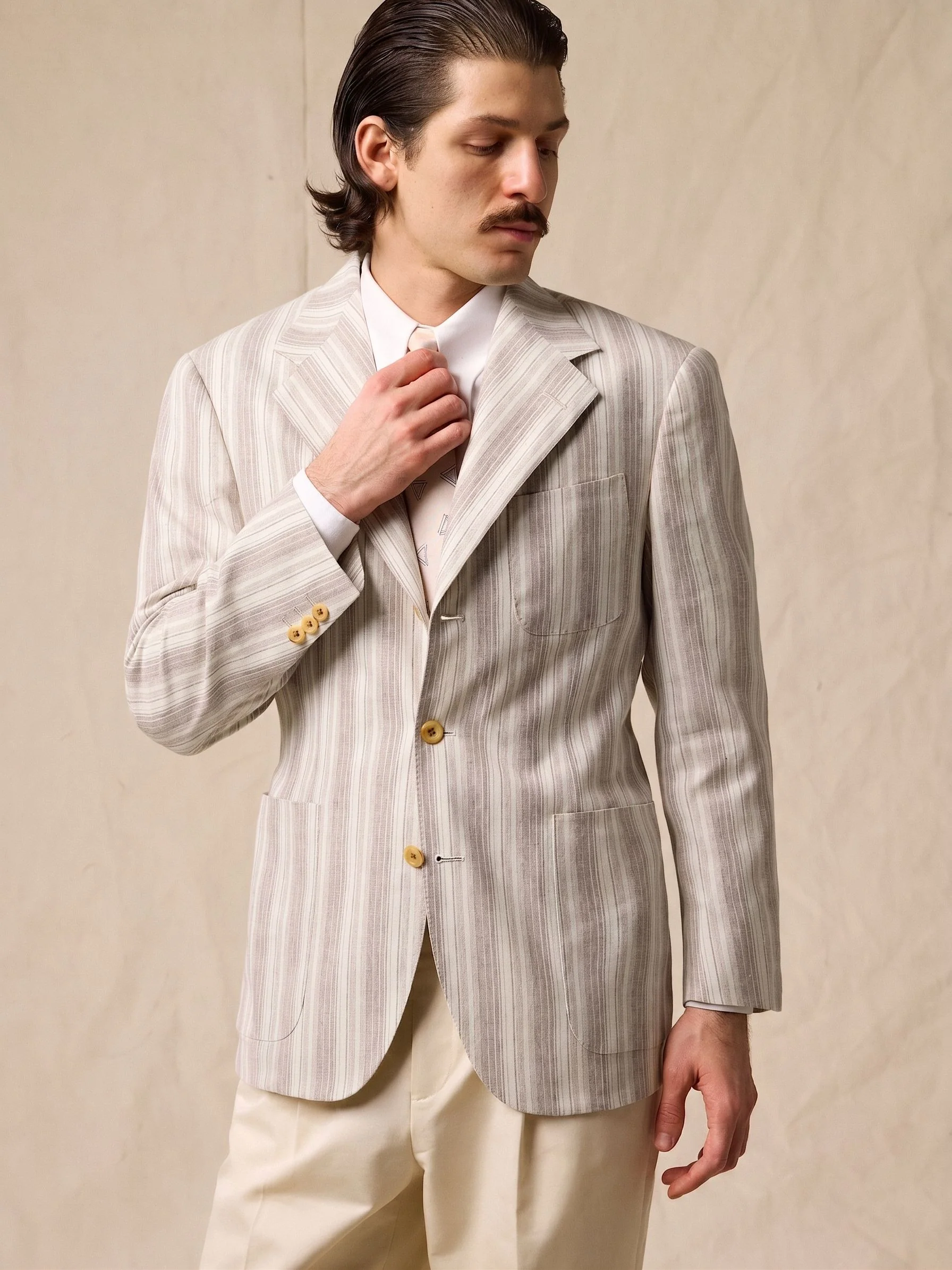 Striped Patch Pocket Blazer - Image 3