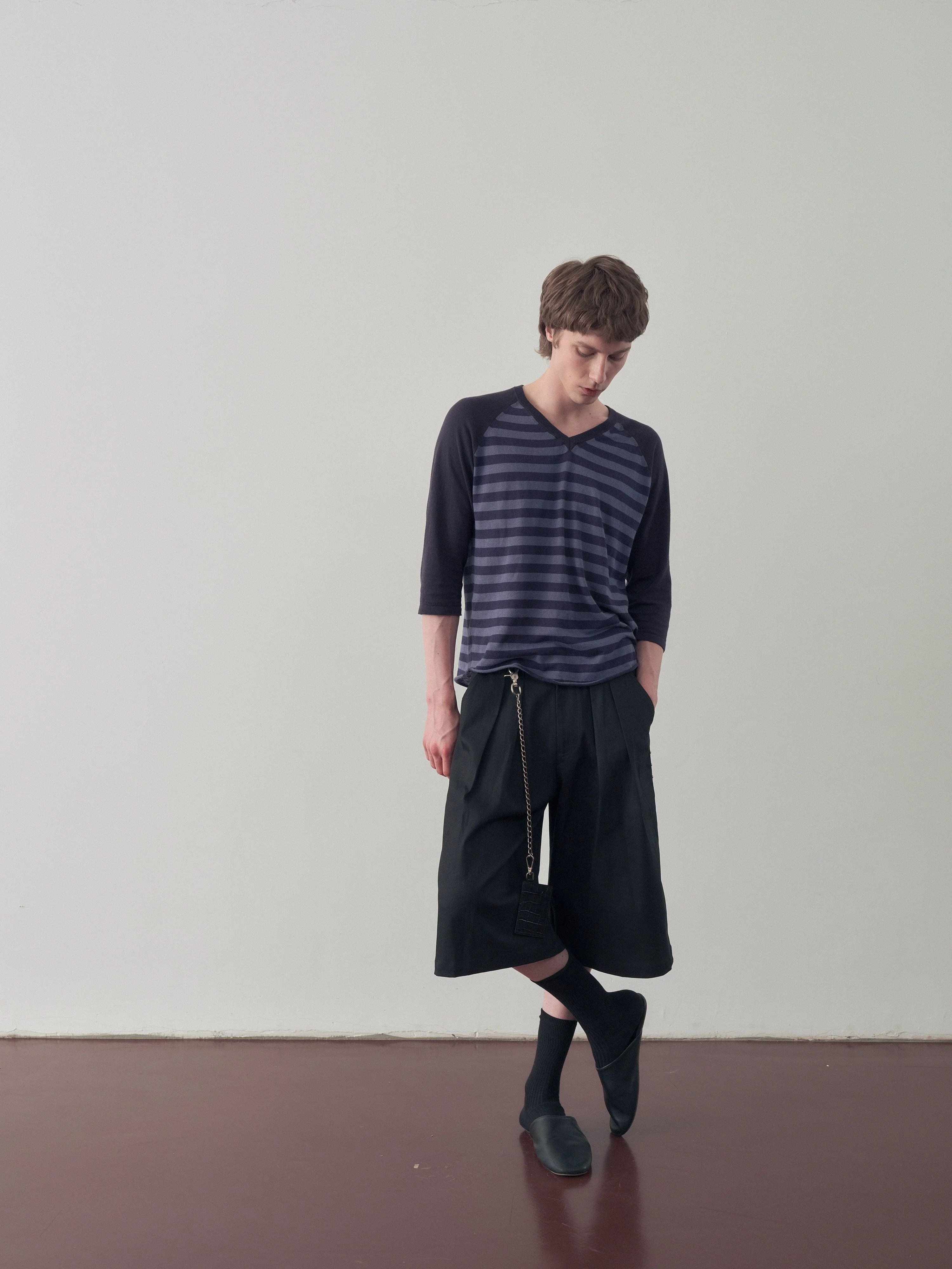 Striped Raglan V-Neck - Image 4
