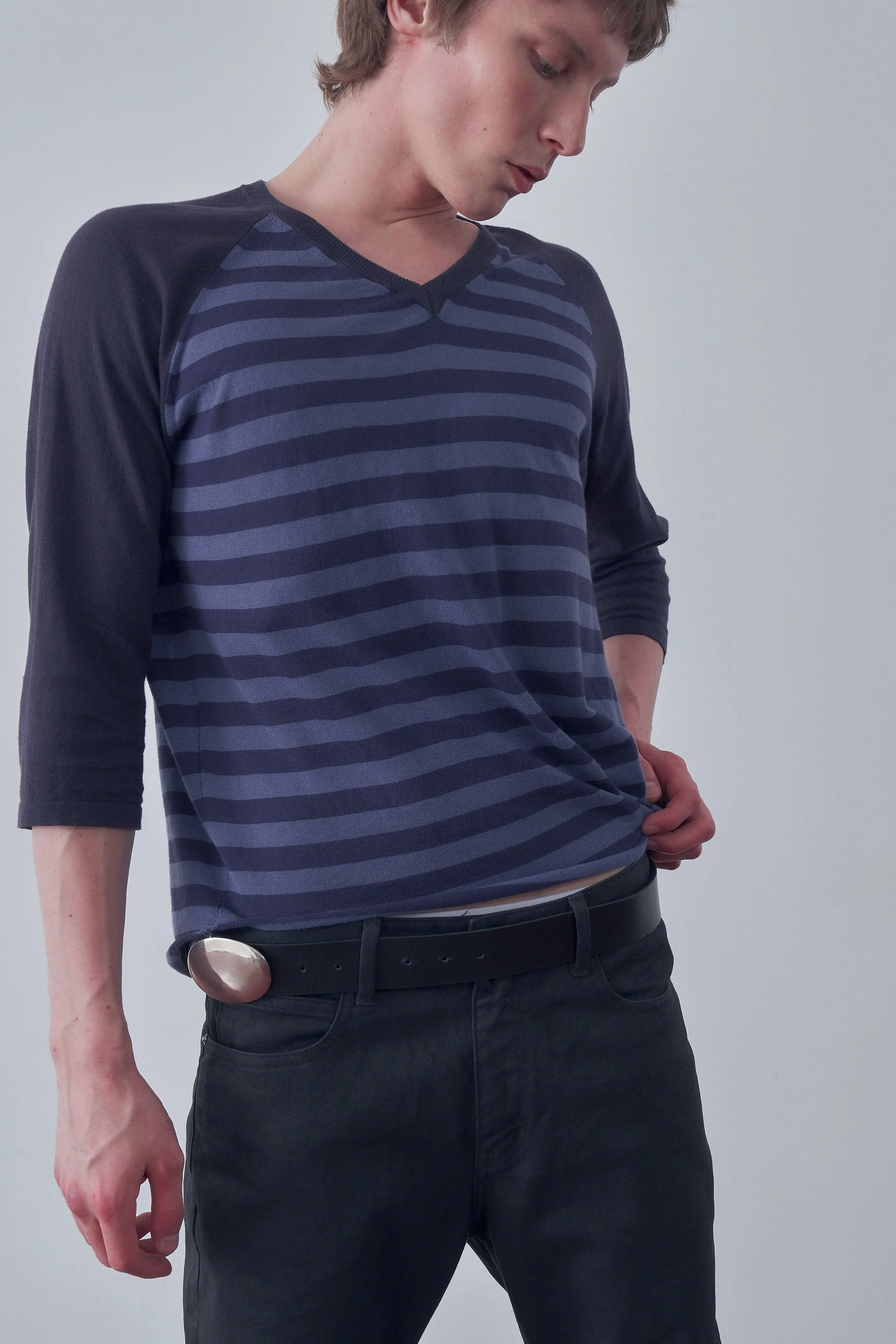 Striped Raglan V-Neck - Image 6