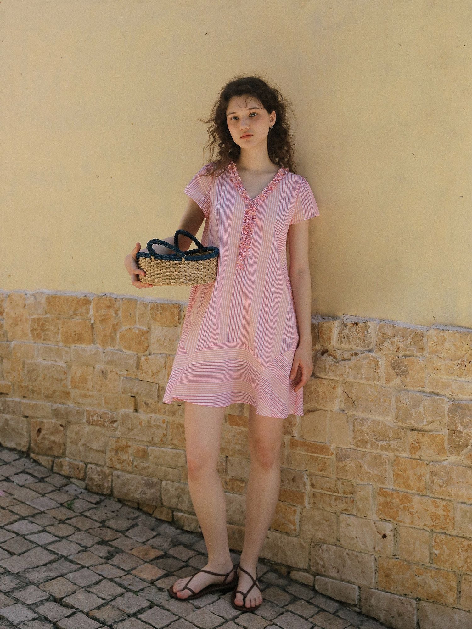 Striped Ruffle Dress - Image 2