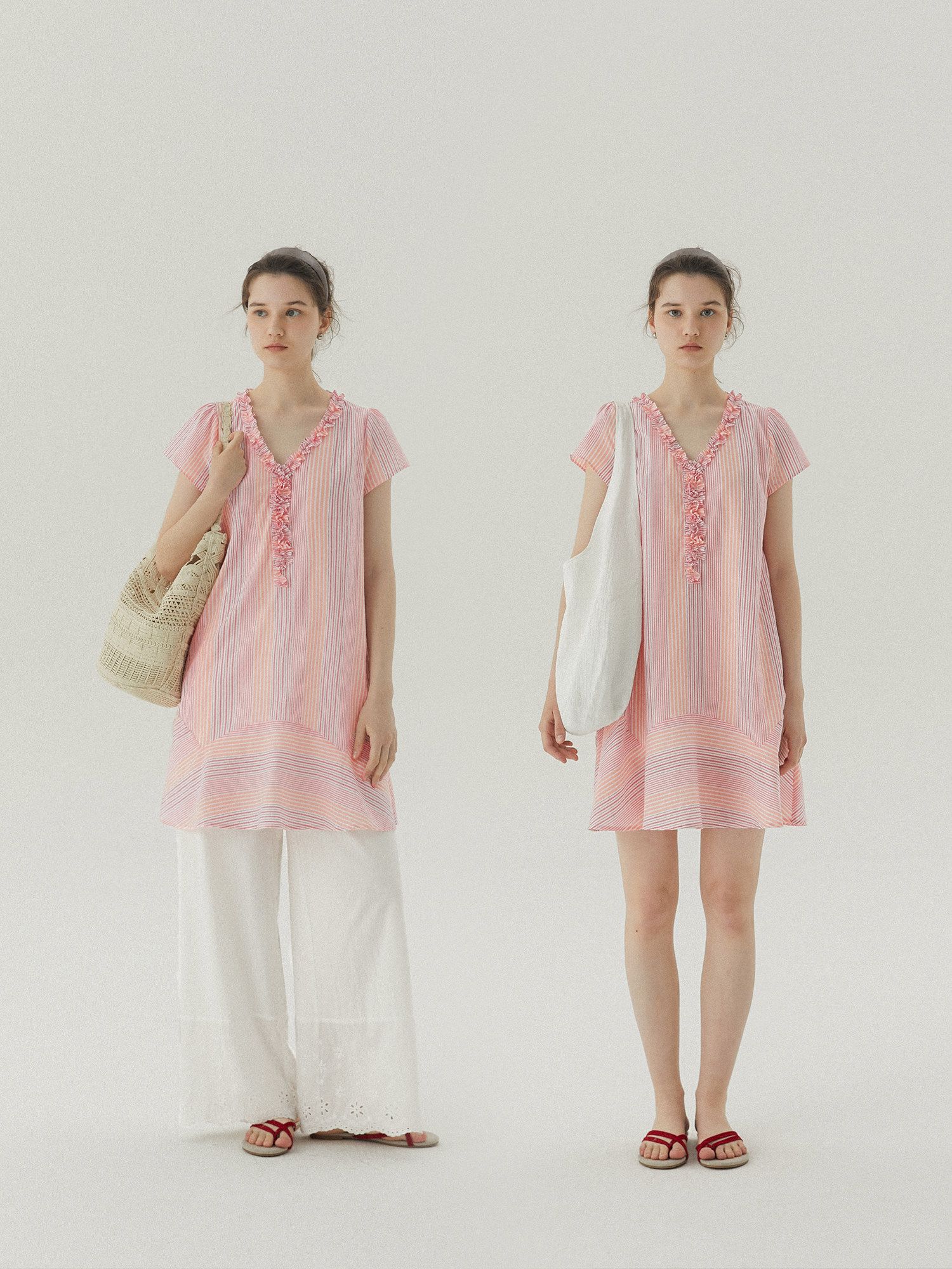 Striped Ruffle Dress - Image 3
