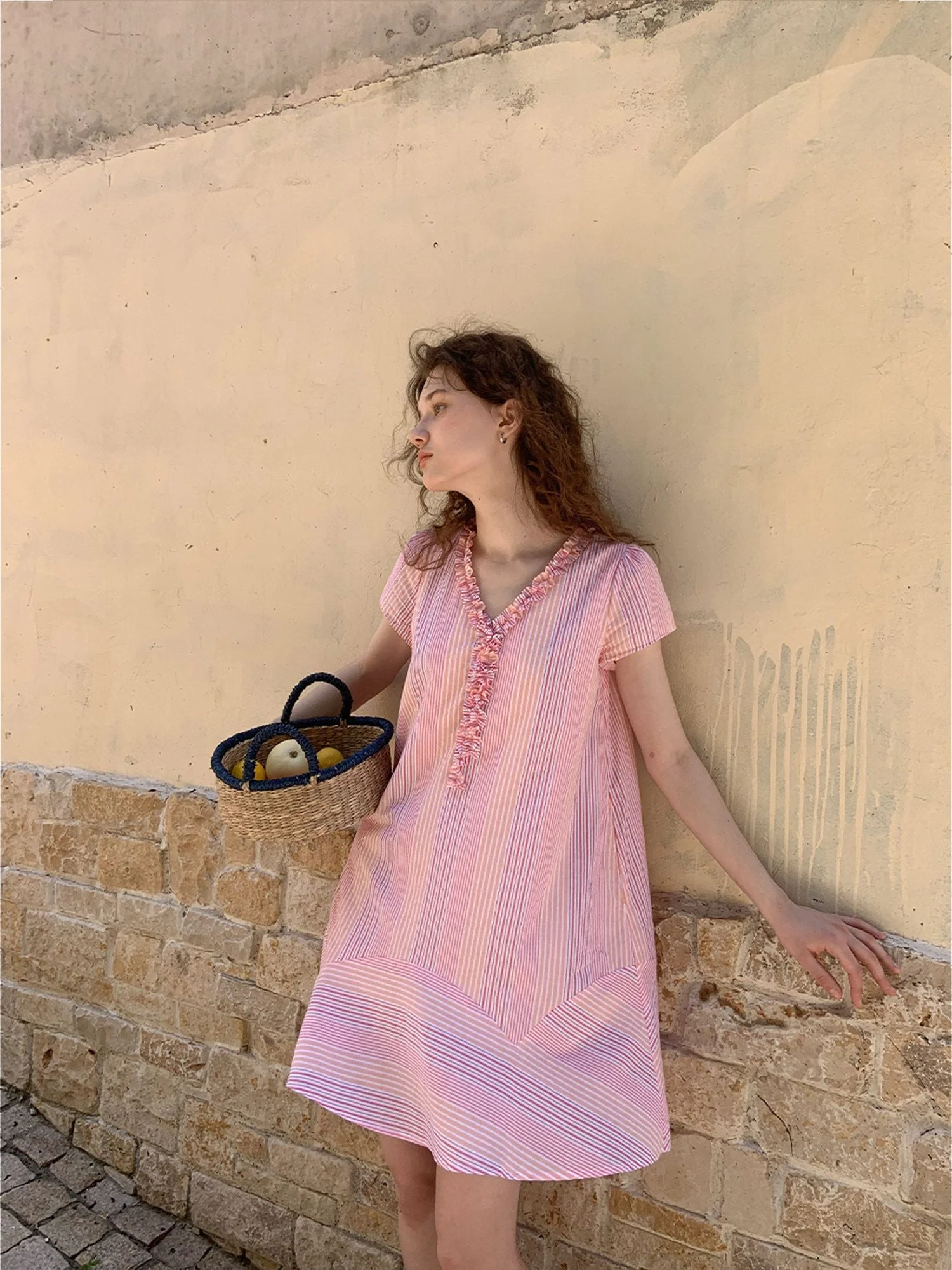 Striped Ruffle Dress - Image 4