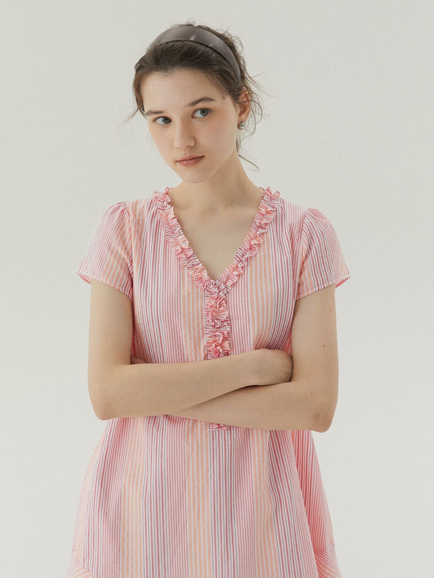 Striped Ruffle Dress - Image 5