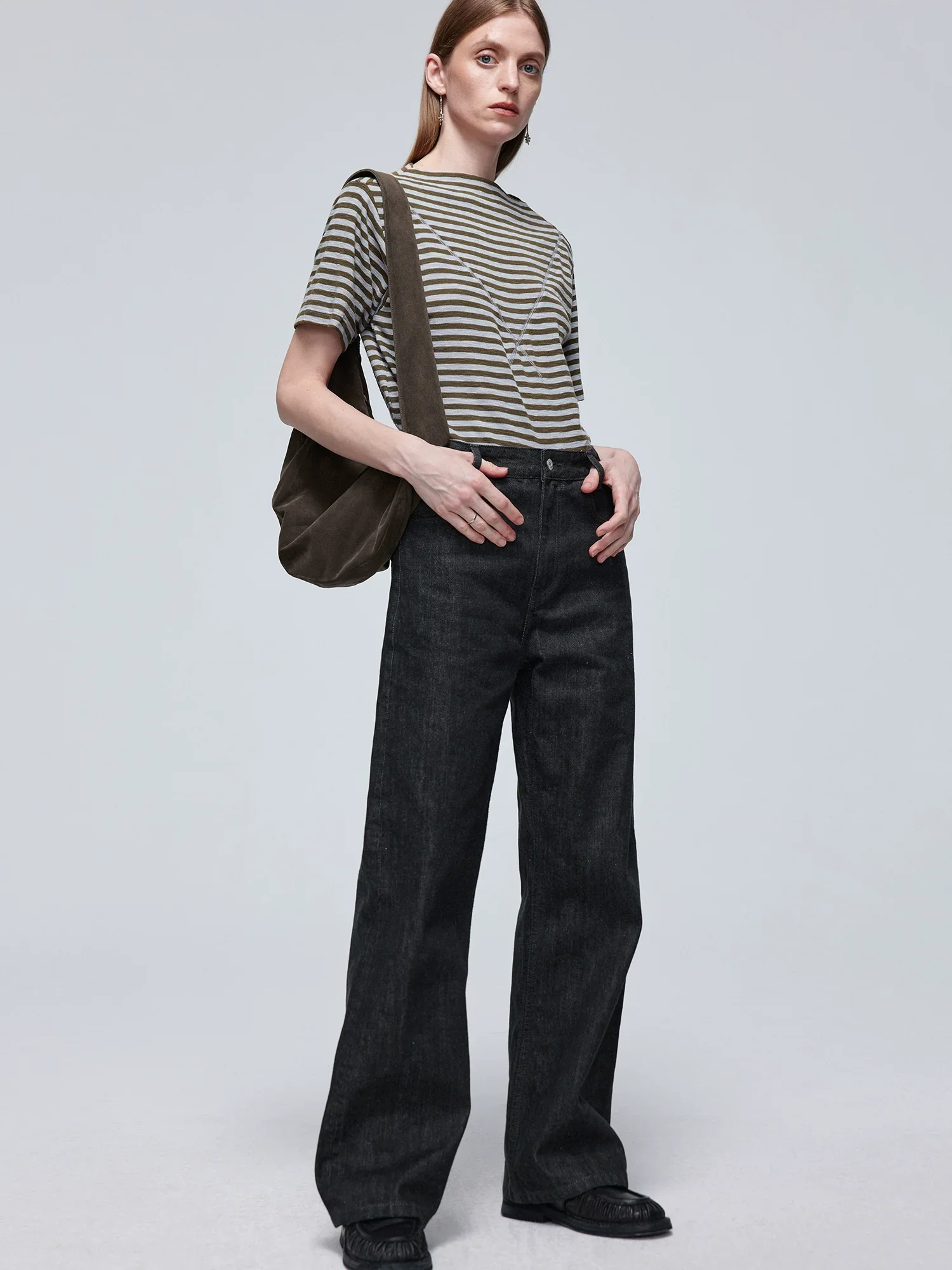 Striped Seam-Detail Tee - Image 4