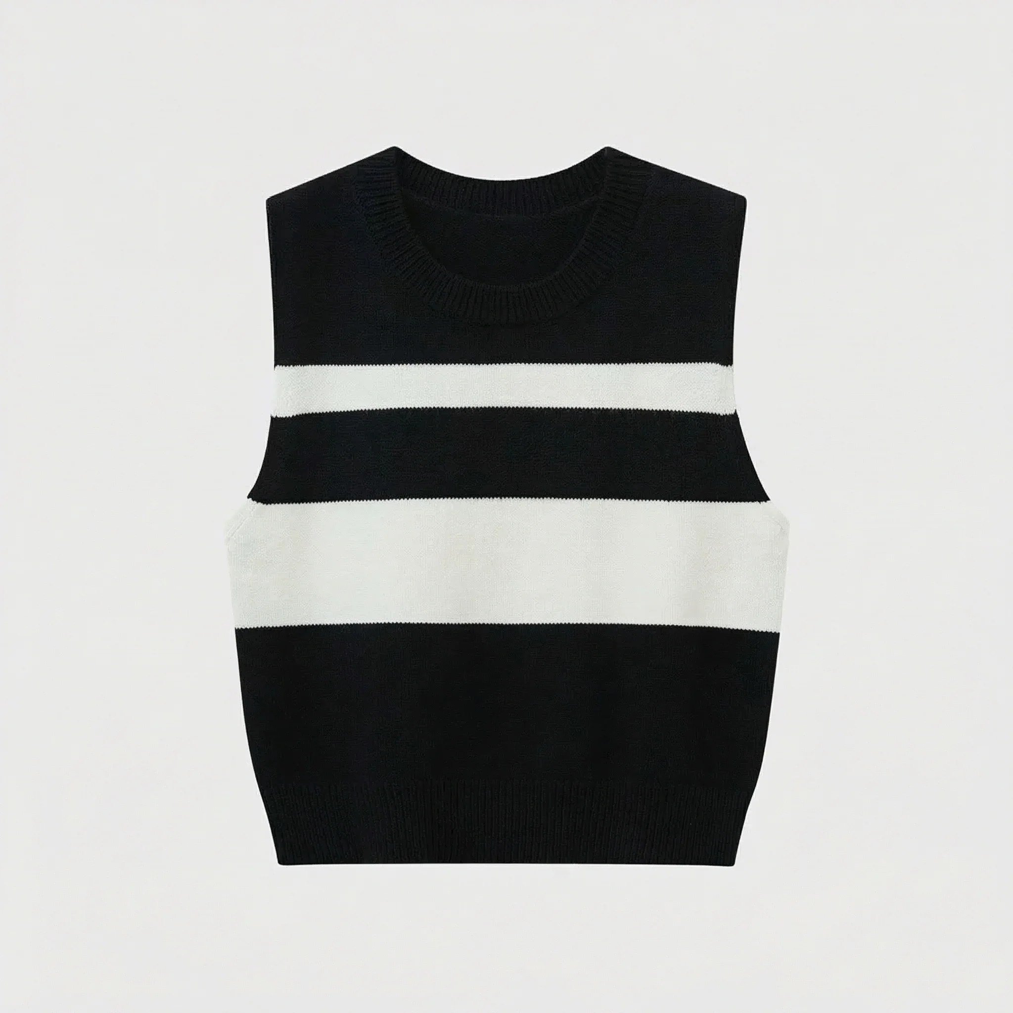 Striped Sleeveless Knit Crop Top - Image 5