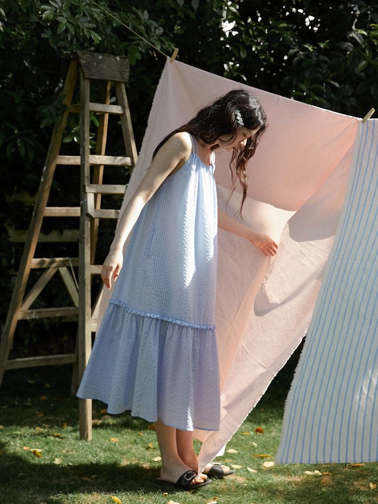 Striped Tiered Dress - Image 2